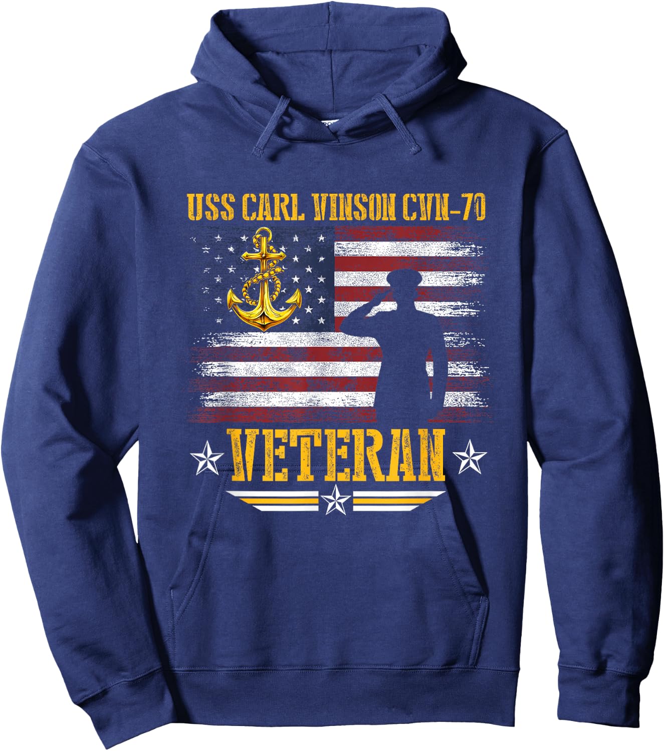 USS Carl Vinson CVN-70 Aircraft Carrier Veteran Flag Vintage Hoodie - Hoodie | Navy