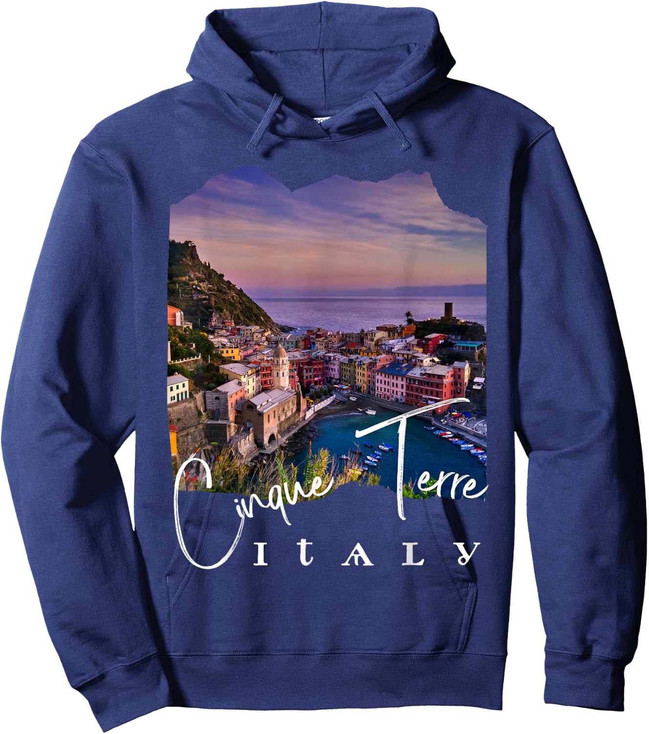 Cinque Terre At Night Cinque Terre Souvenir Hoodie - Hoodie | Navy
