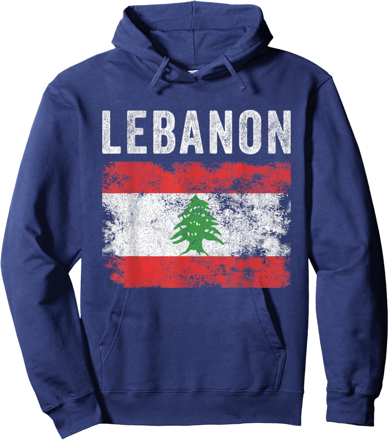 Lebanon Flag Distressed - Men Women Kids - Lebanese Flag Hoodie - Hoodie | Navy
