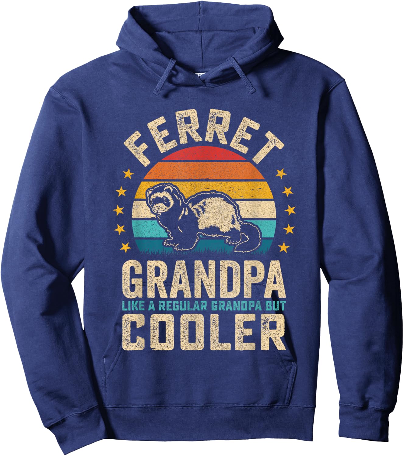 Ferret Grandpa like a Regular Grandpa but Cooler Hoodie - Hoodie | Navy