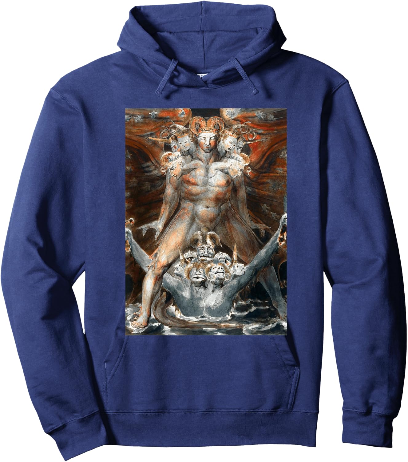 Great Red Dragon and the Beast William Blake The Bible Art Hoodie - Hoodie | Navy