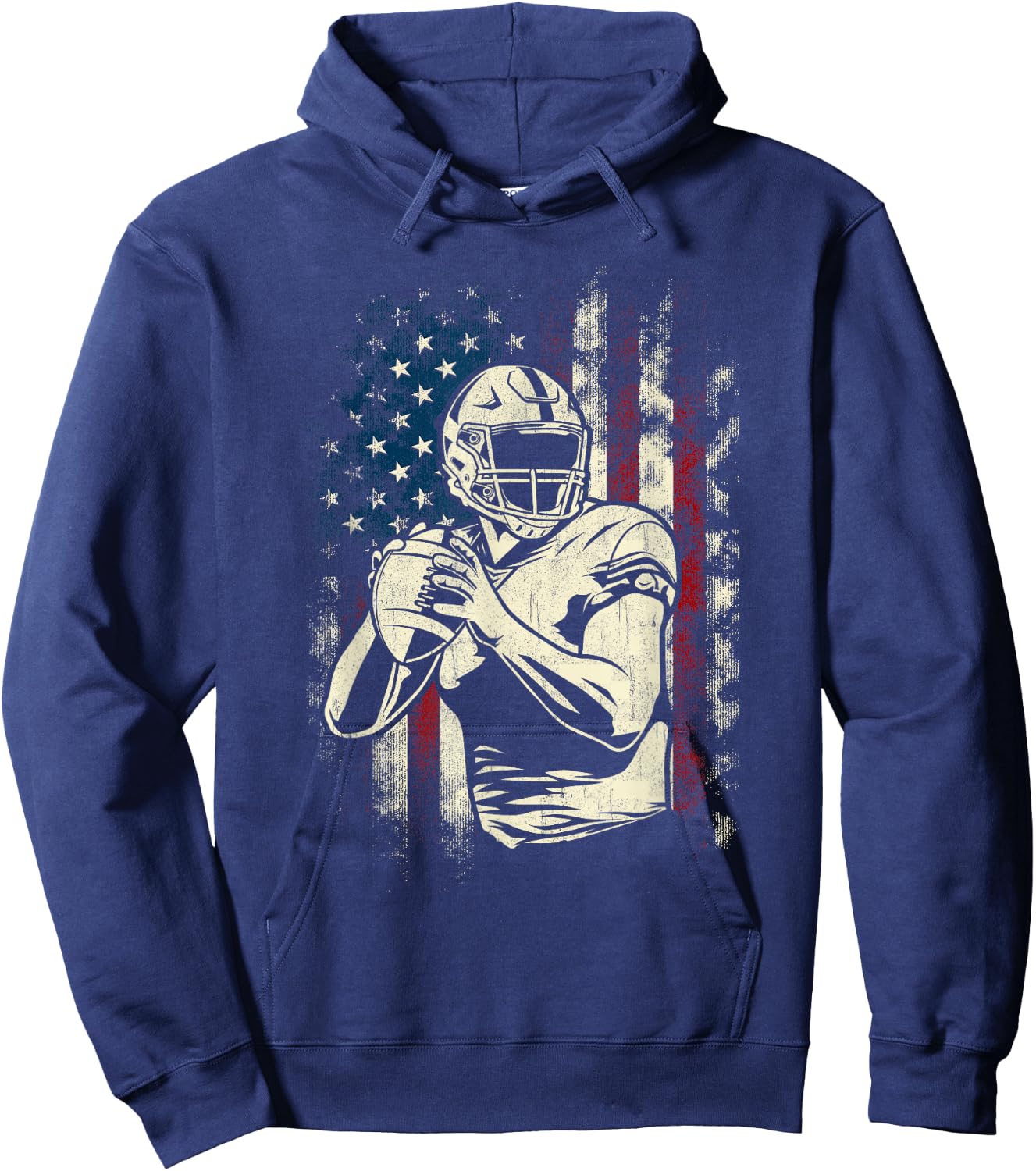 Patriotic Football Player - American Game Ball Sports Lover Hoodie - Hoodie | Navy