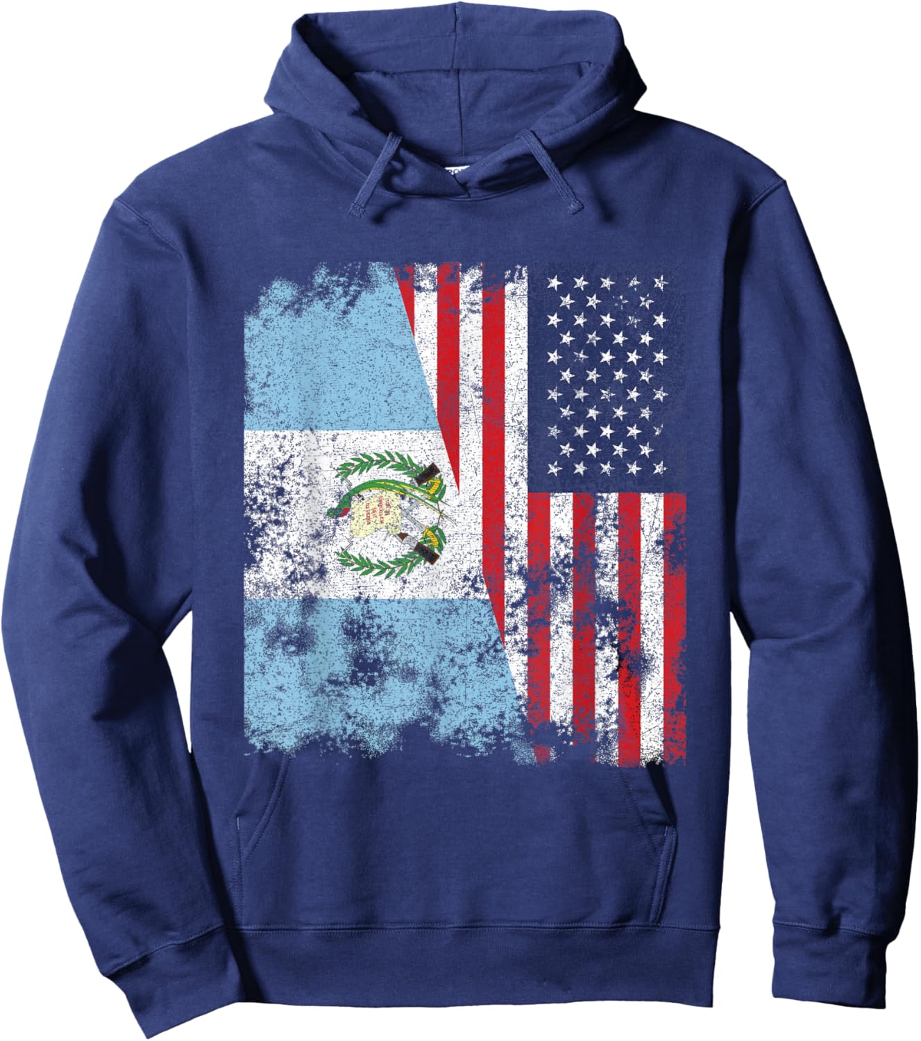 Guatemala USA Flag Distressed - Half American Kids Men Hoodie - Hoodie | Navy