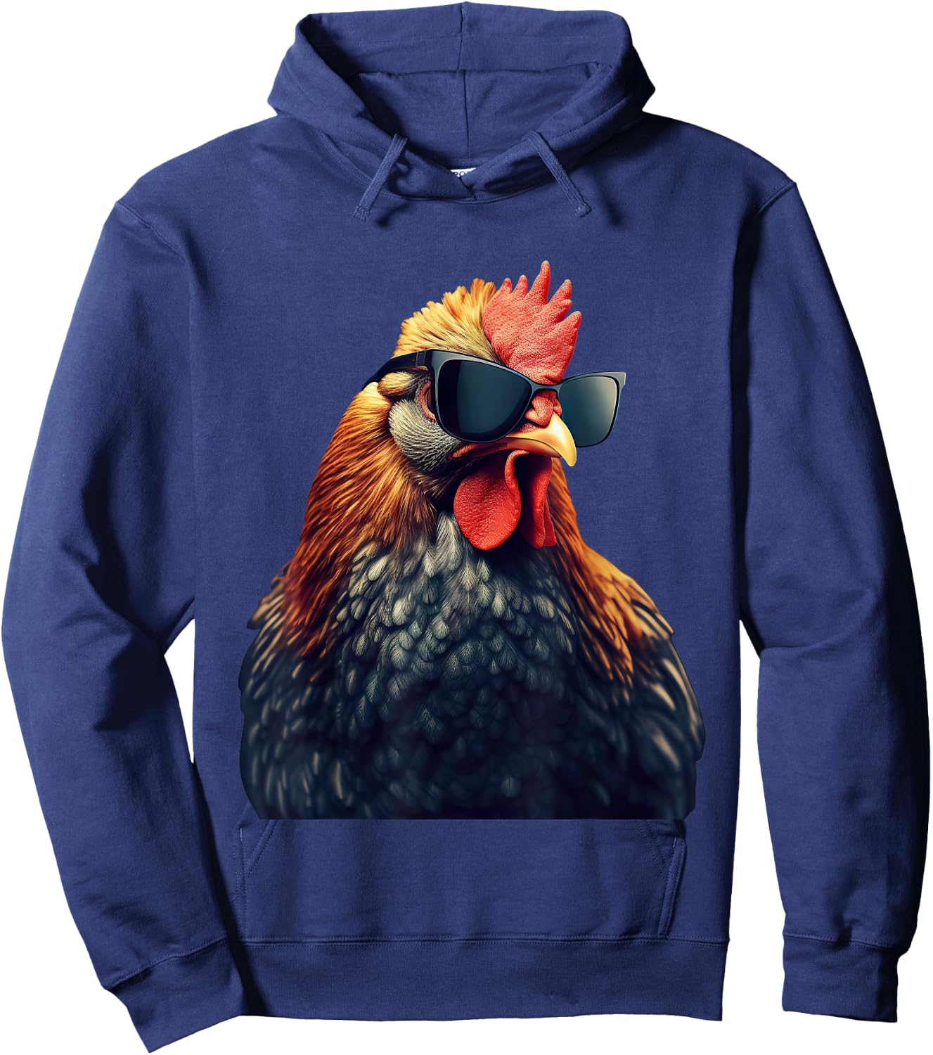 Retro Vintage Chicken Cool Rooster Wearing Sunglasses Hoodie - Hoodie | Navy