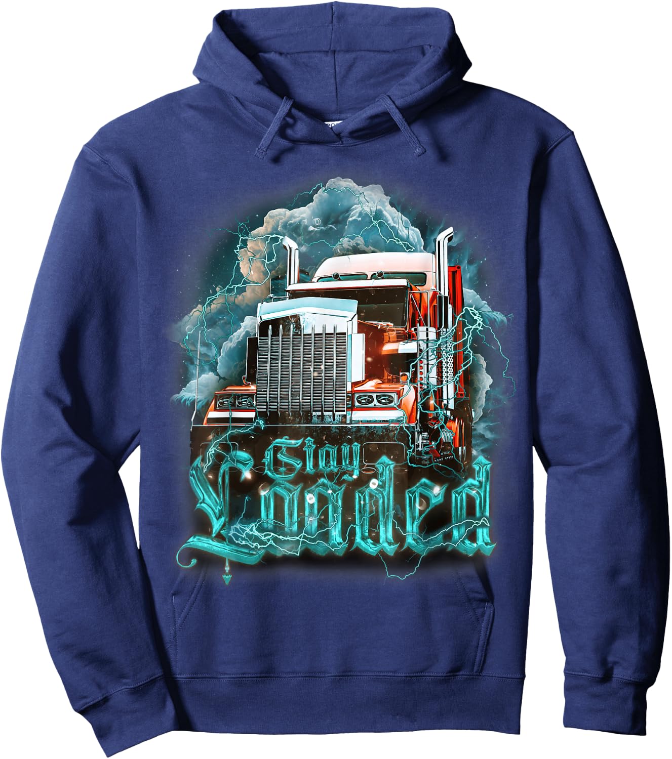 Truck Driver Design Dad Big Rig Semi-Trailer Truckin Hoodie - Hoodie | Navy