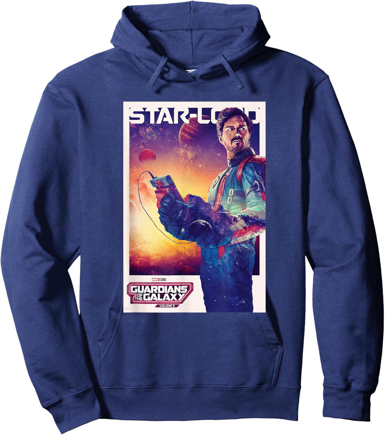 Marvel Guardians of The Galaxy Volume 3 Star-Lord Poster Hoodie - Hoodie | Navy