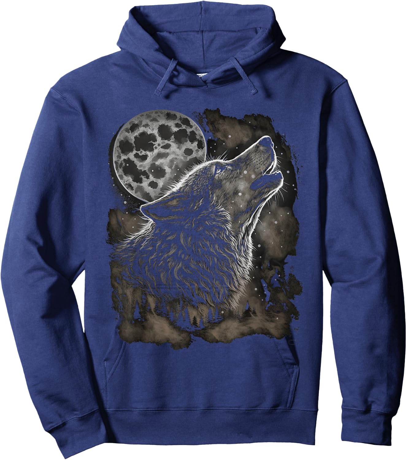 Wolves howling at moon wolf wild animal Hoodie - Hoodie | Navy