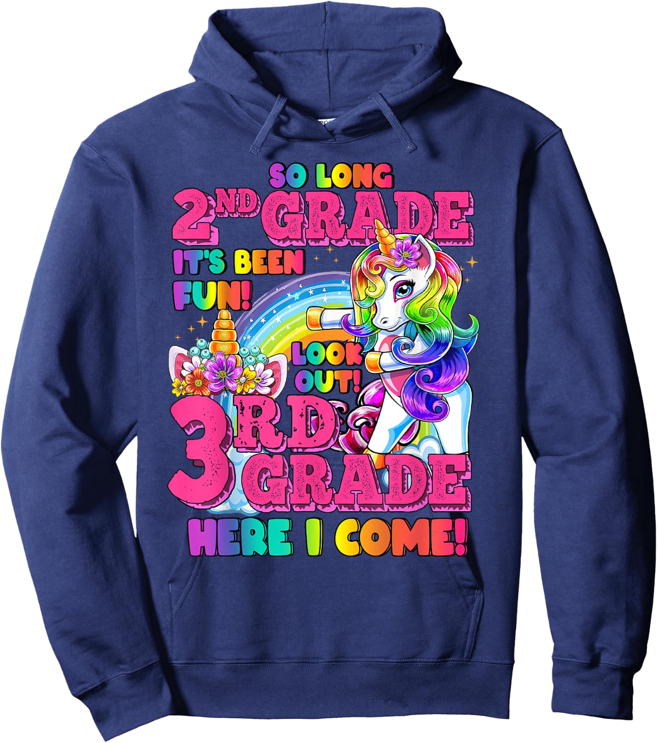So long 2nd grade it's been fun 2nd grade Nailed It Unicorn Hoodie - Hoodie | Navy