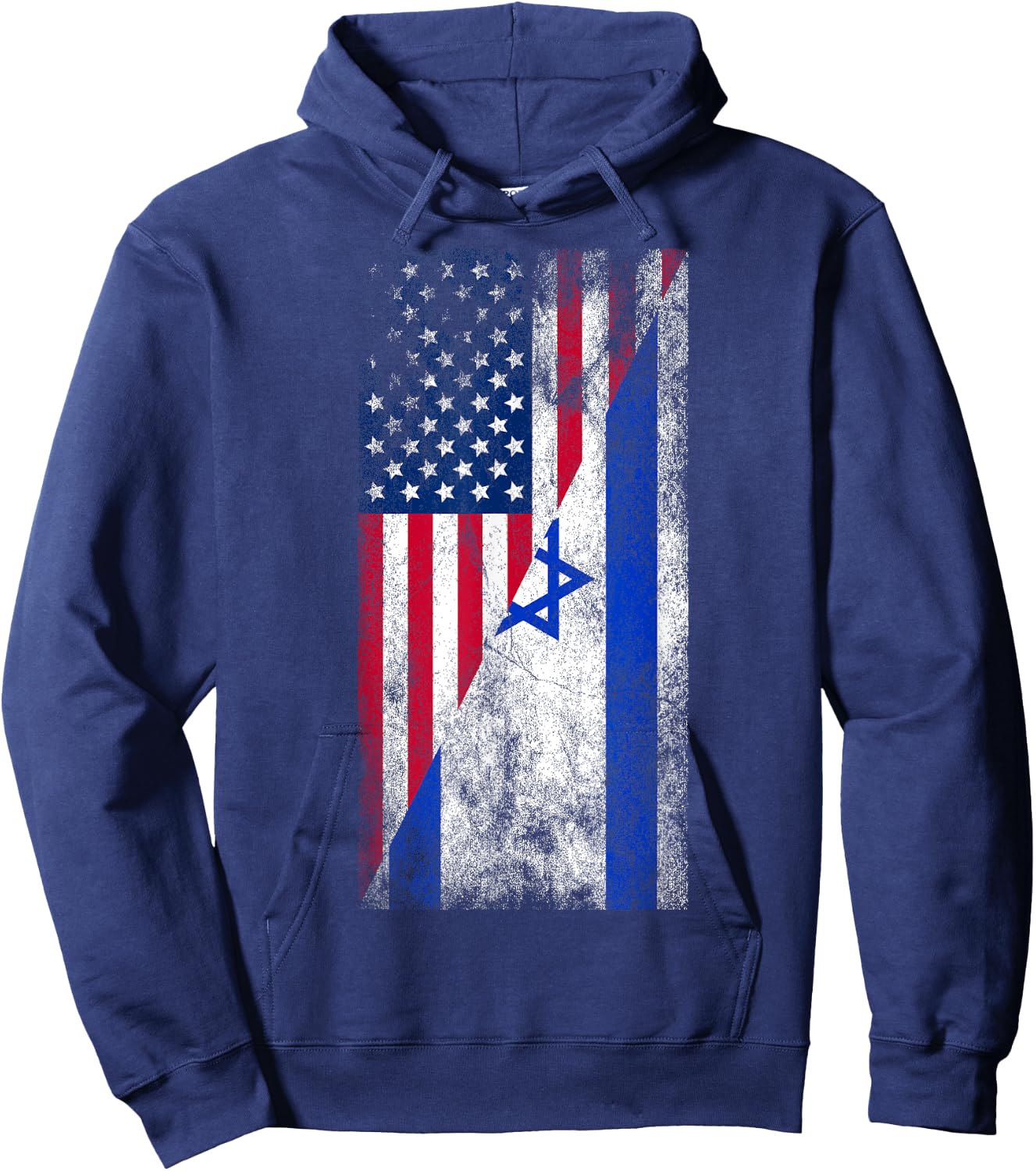 USA Israel Flags - United States of America, Israeli Hoodie - Hoodie | Navy