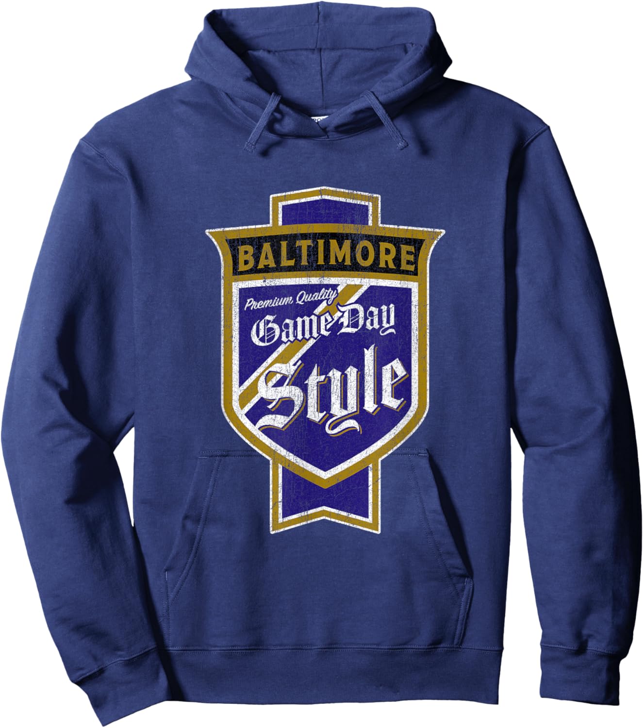 Faded Baltimore Beer Label - Charm City Pride Hoodie - Hoodie | Navy