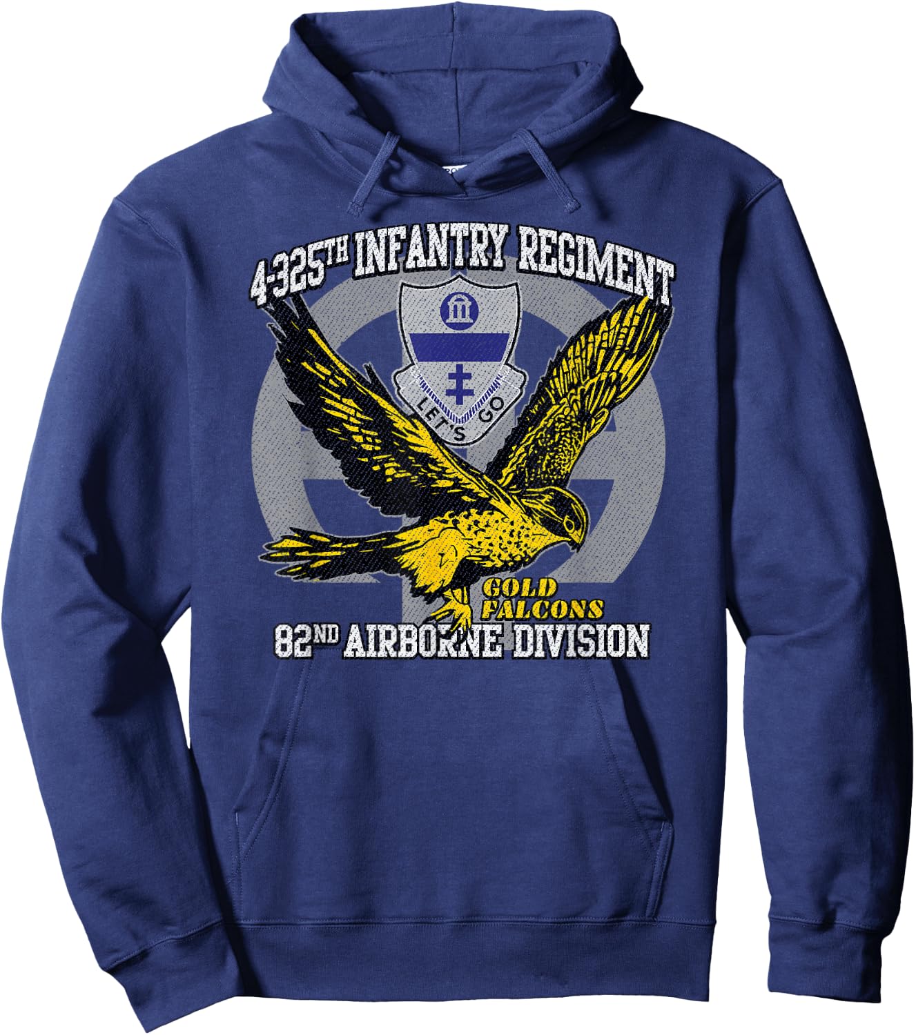 American Marauder: 4-325th Airborne Infantry Gold Falcons Hoodie - Hoodie | Navy