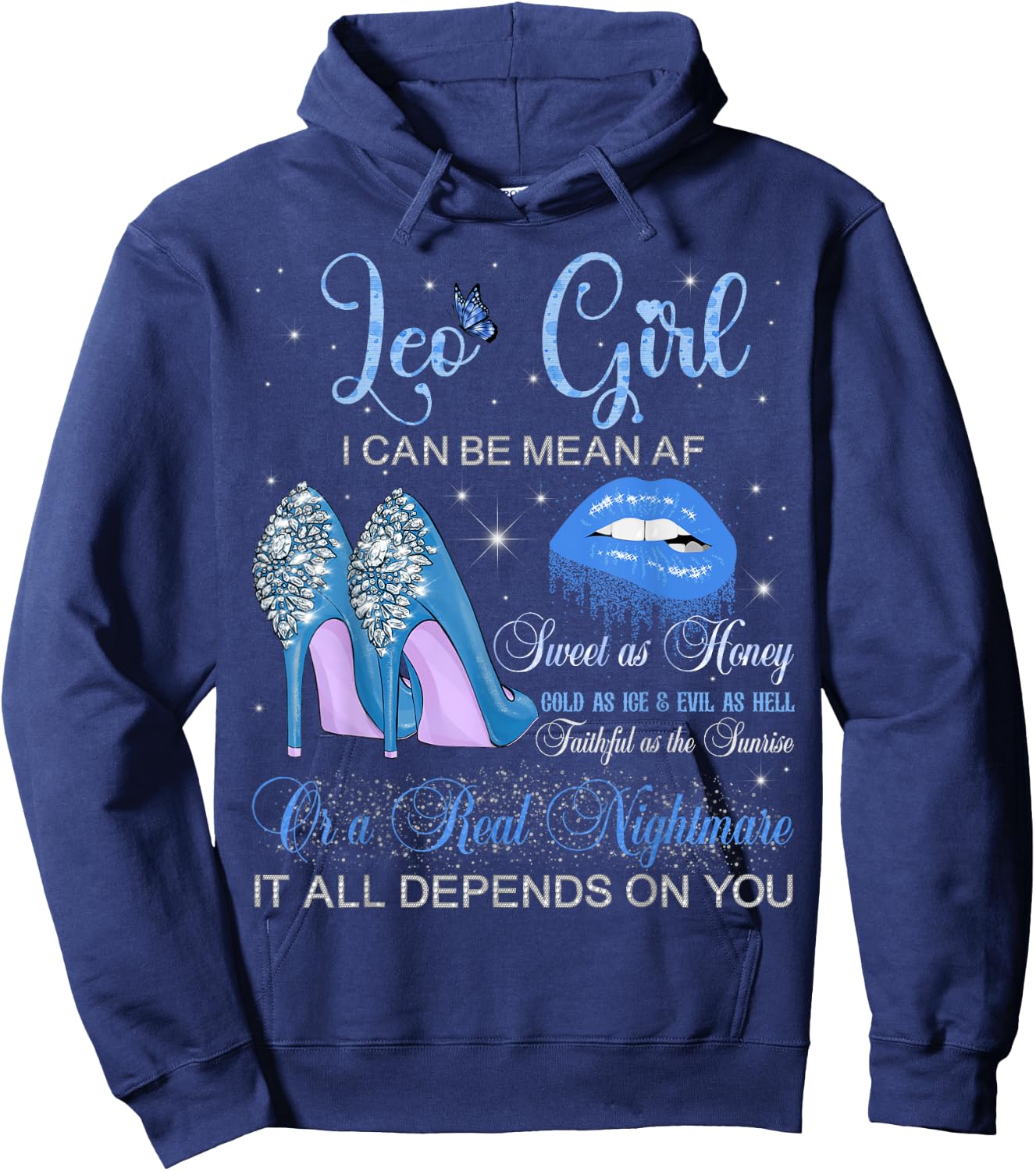 Leo Girl Zodiac Birthday Party Women Girls Horoscope Hoodie - Hoodie | Navy