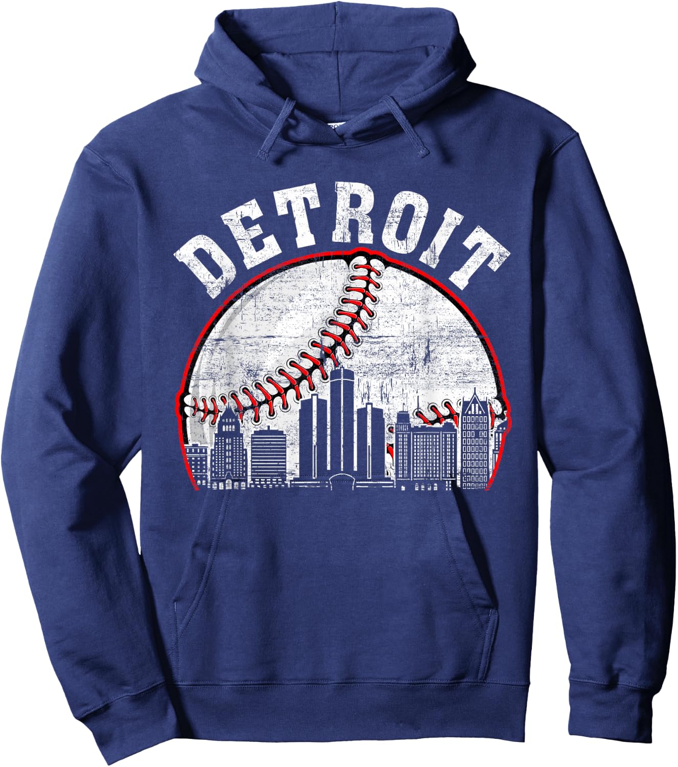 Detroit Vintage Baseball Lover Player Women Hoodie - Hoodie | Navy