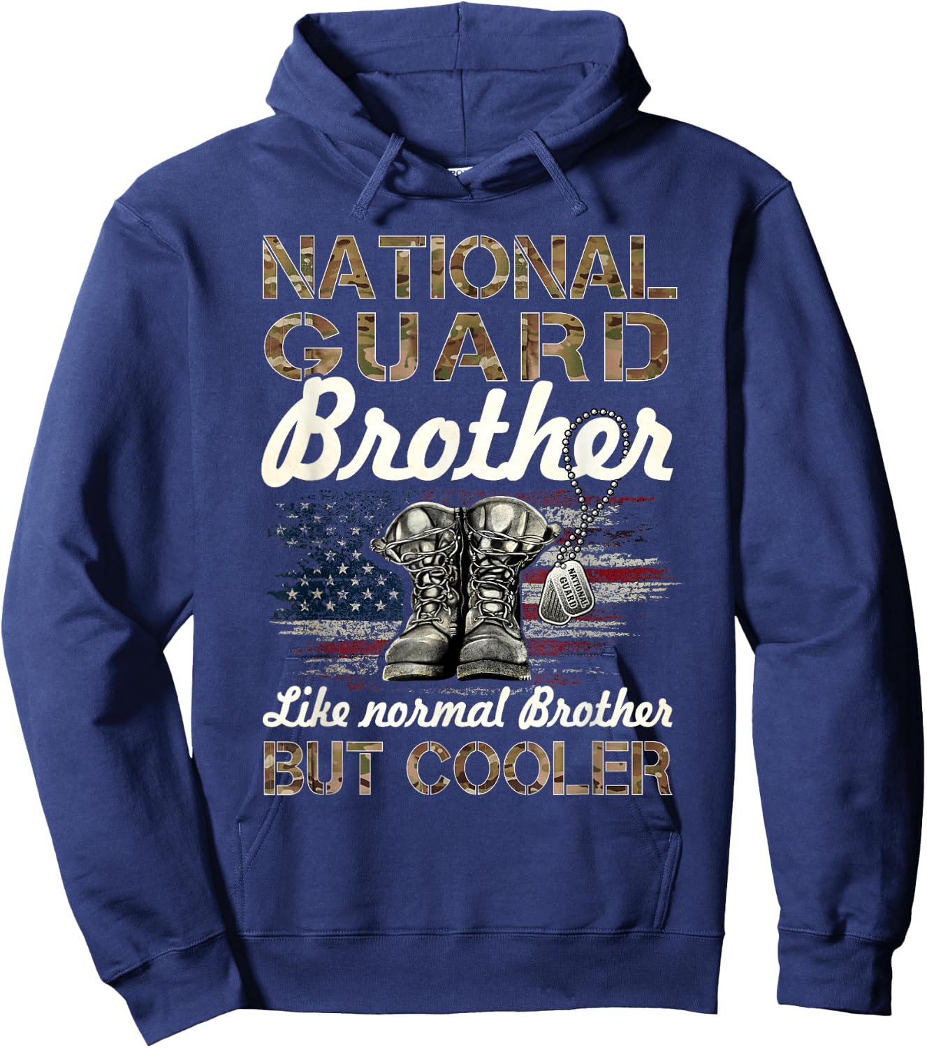 National Guard Brother Proud Brother Military Matching Gift Hoodie - Hoodie | Navy
