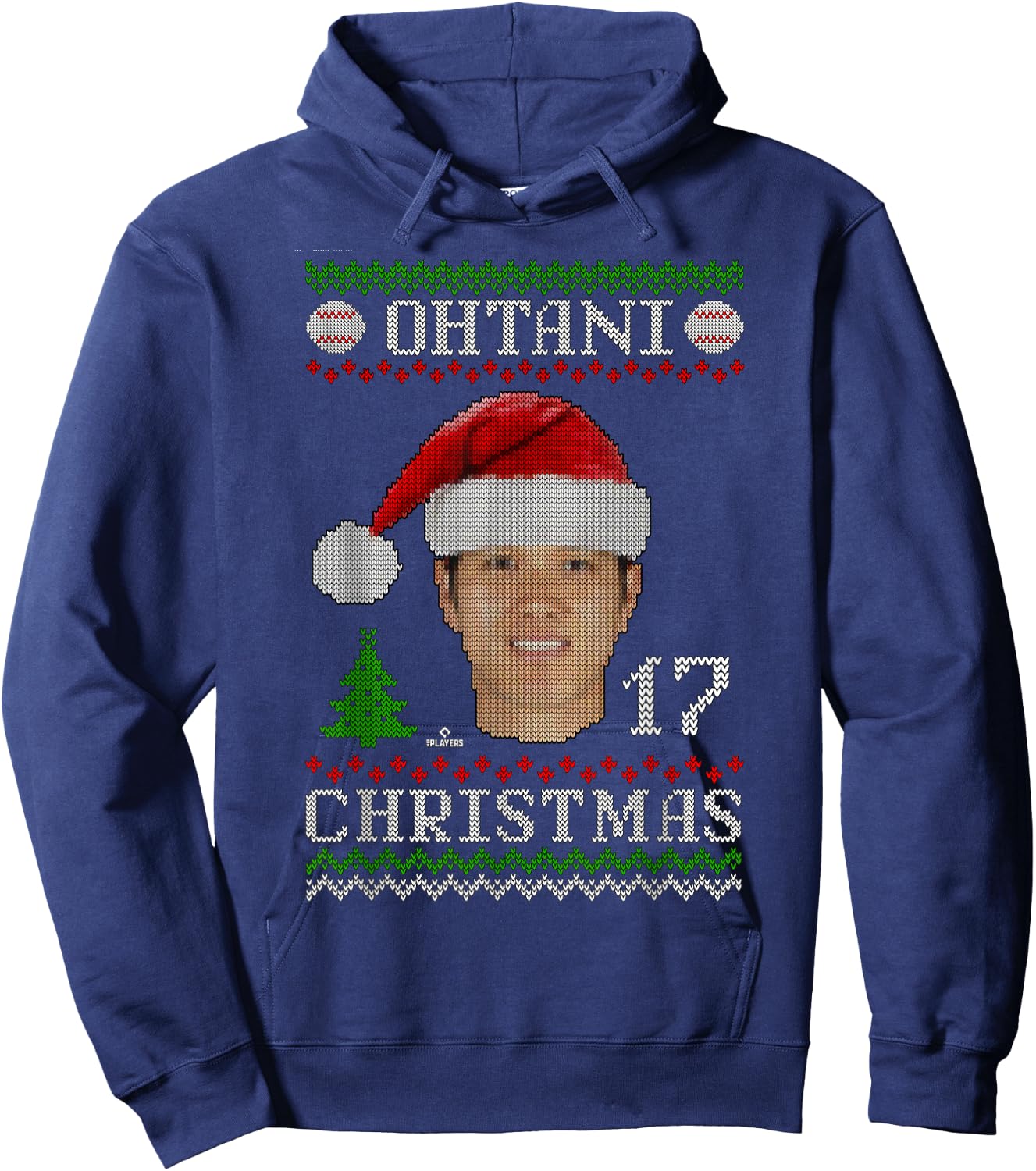 Shohei Ohtani Los Angeles Baseball Christmas Sweater MLBPA Hoodie - Hoodie | Navy
