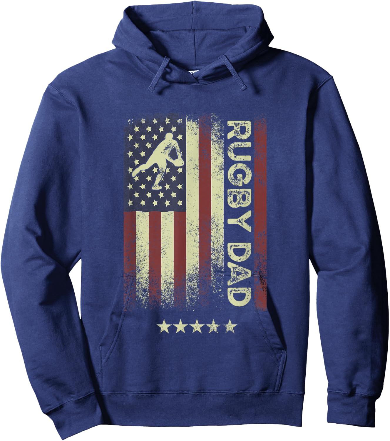 USA American Flag - Rugby Dad Hoodie - Hoodie | Navy