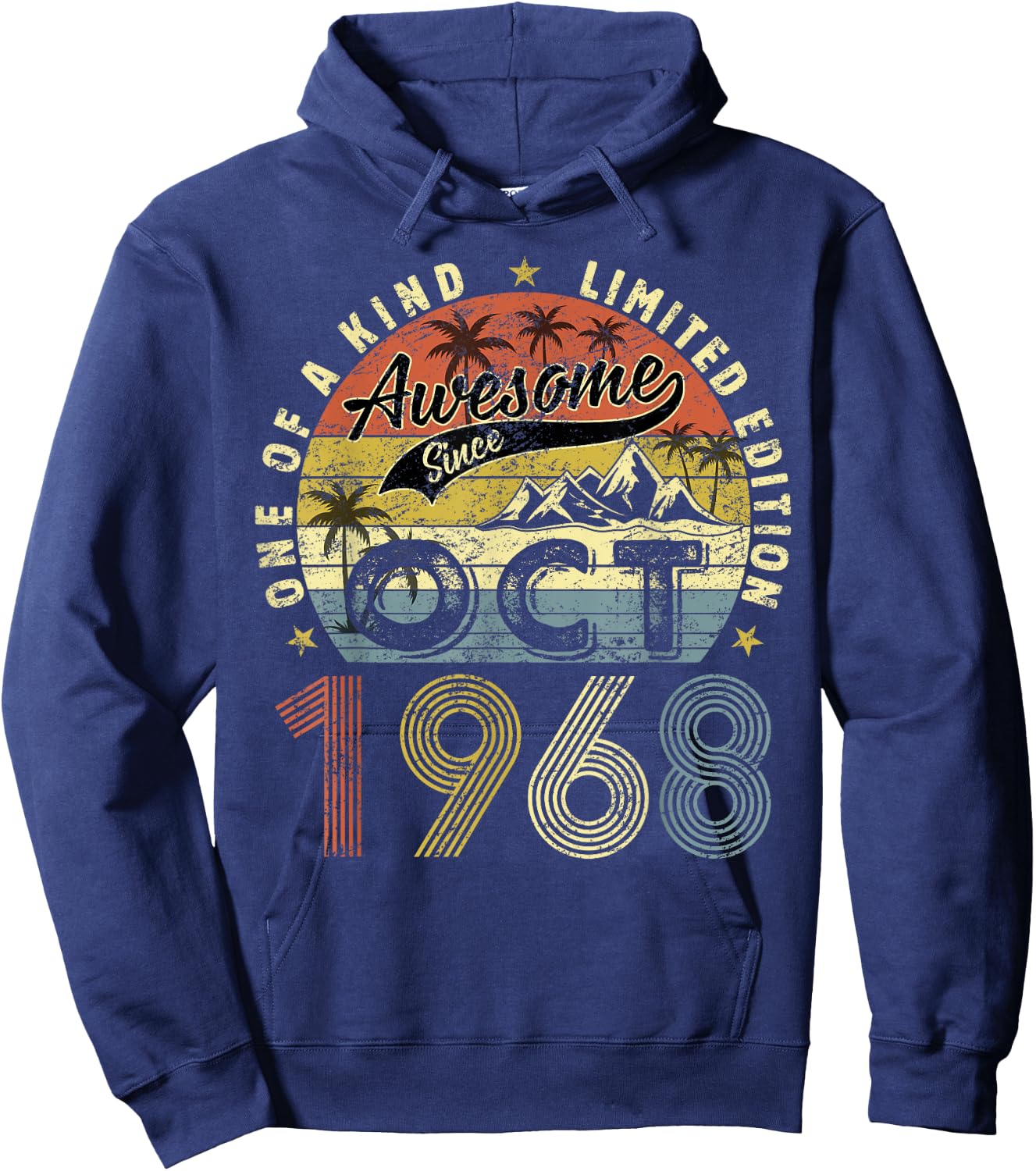 55 Yrs Old Gifts 55th Birthday Men Women Since October 1968 Hoodie - Hoodie | Navy