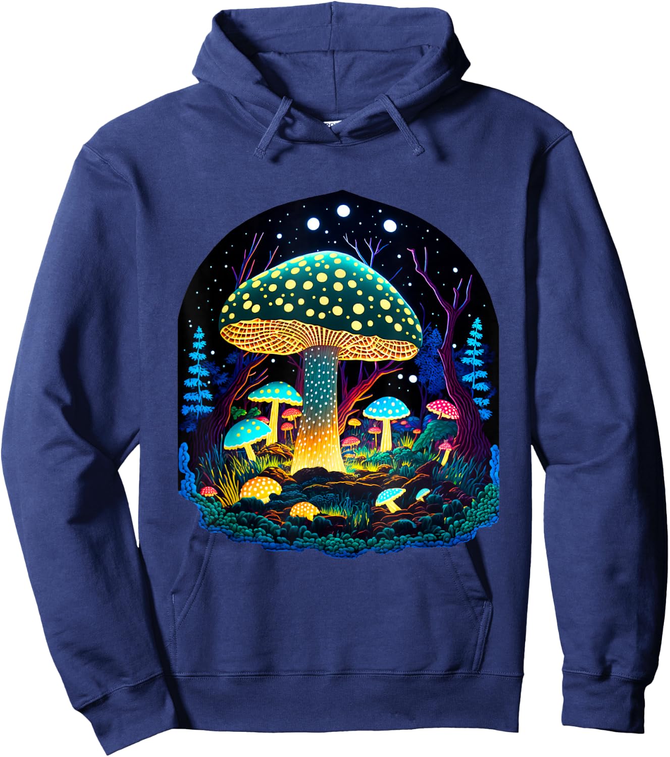 Mushroom Whisperer Colorful Fungi Design Hoodie - Hoodie | Navy