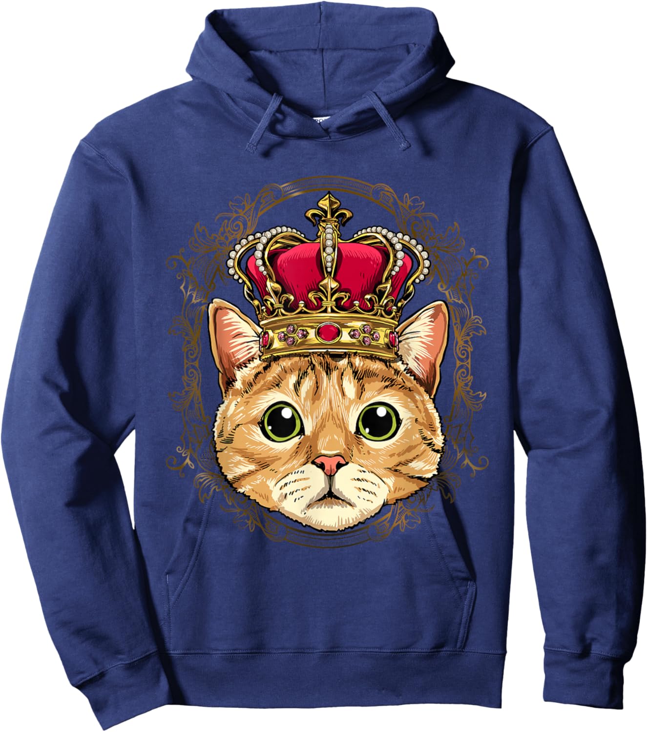 King / Queen Cat Kitten Princess Fur Pet Animal Cat Lover Hoodie - Hoodie | Navy
