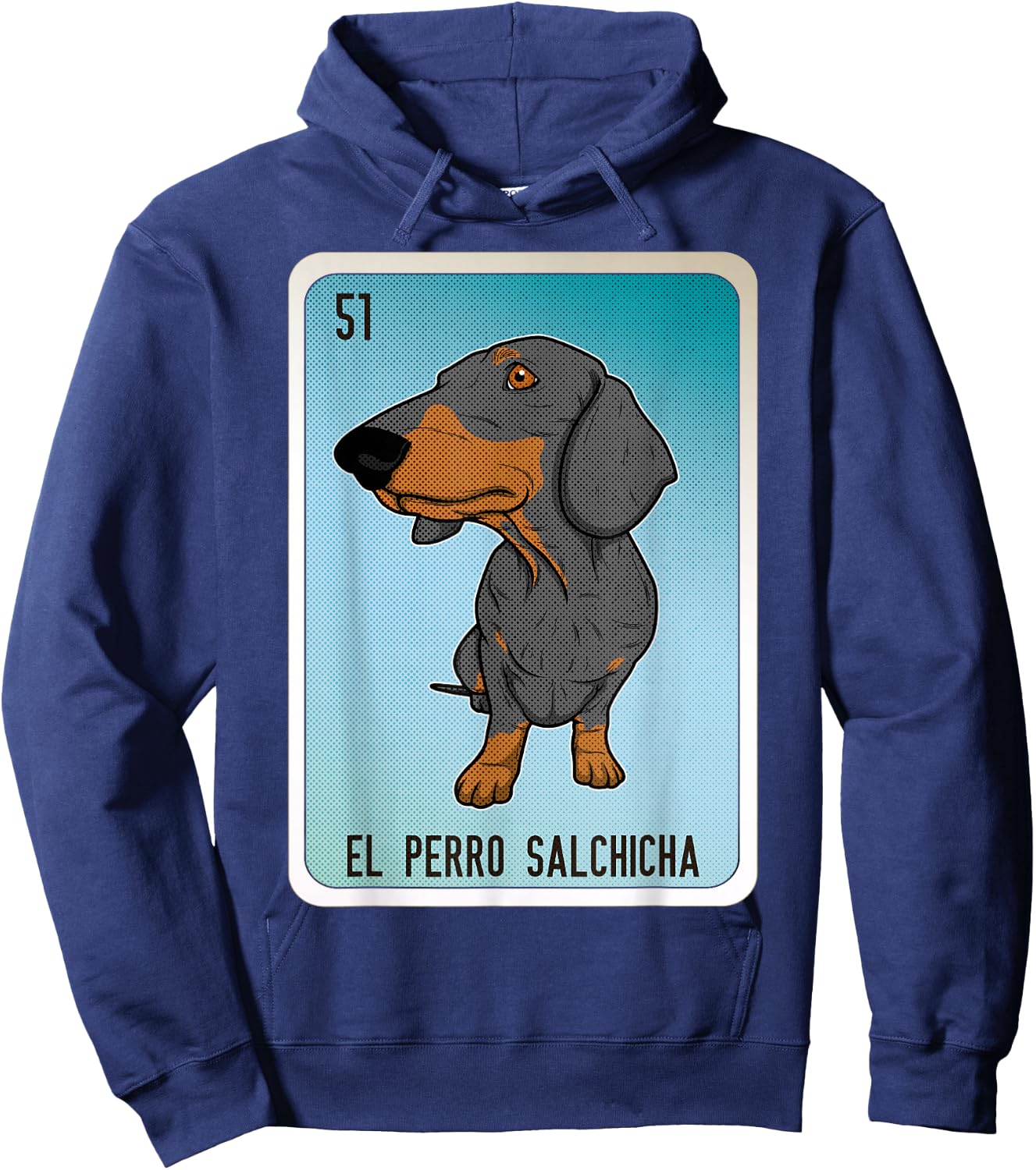 El Perro Salchicha Mexican Slang Chicano Bingo Cards Hoodie - Hoodie | Navy