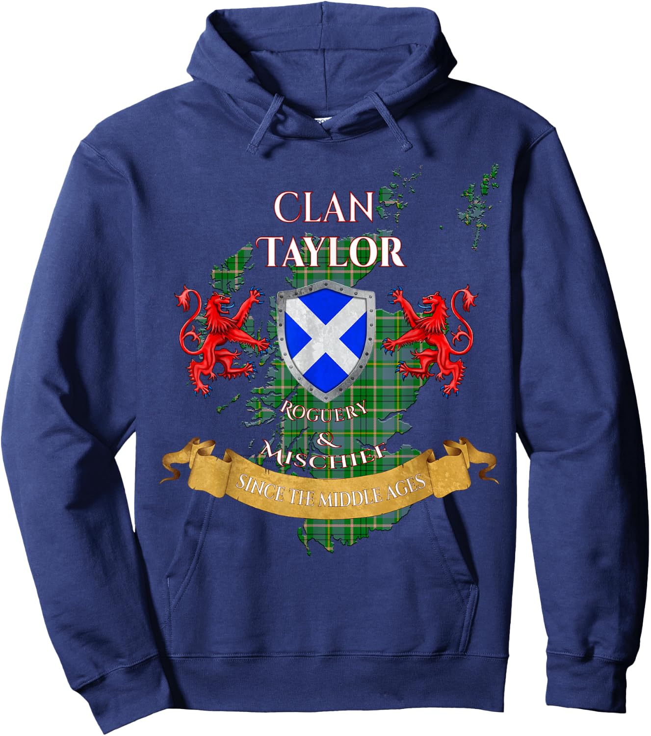Taylor Scottish Family Clan Middle Ages Mischief Hoodie - Hoodie | Navy