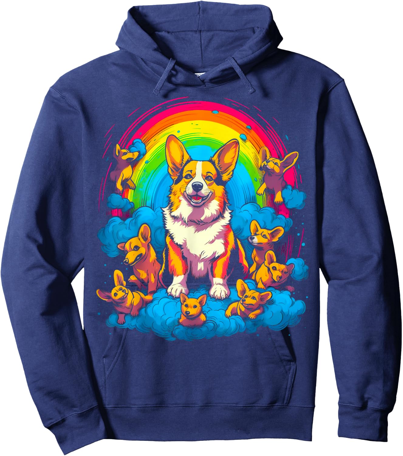 Heaven Dog Welsh Corgi Hoodie - Hoodie | Navy