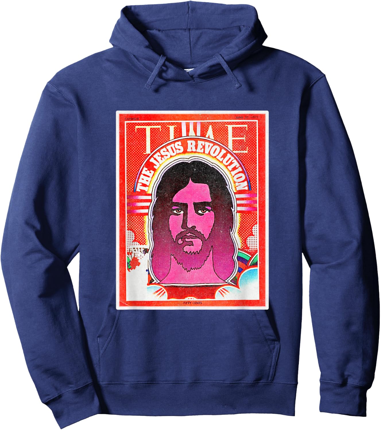 Graphic Jesus Revolution Christian Bible Retro Art Trendy Hoodie - Hoodie | Navy