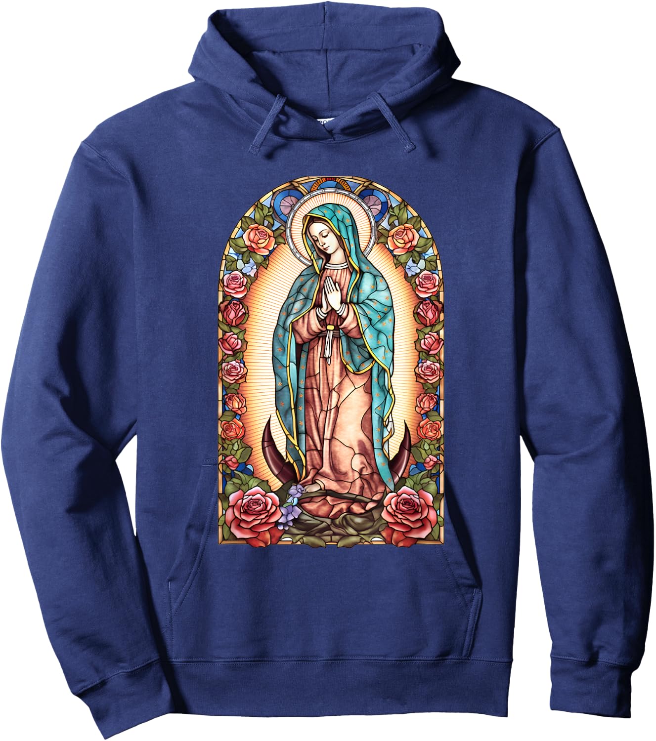 Virgin Mary Of Guadalupe Religious Graphic Women Catholic Hoodie - Hoodie | Navy