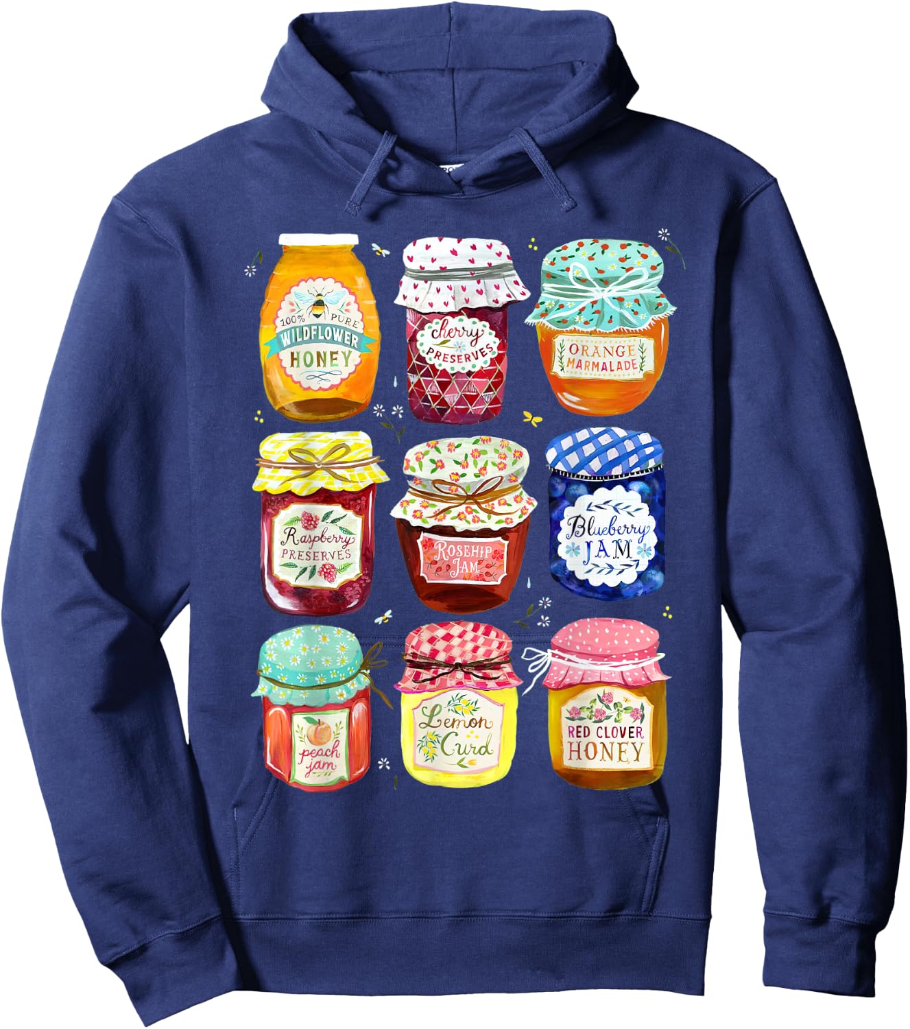Jam Jars Relaxed Funny Women Kids Hoodie - Hoodie | Navy