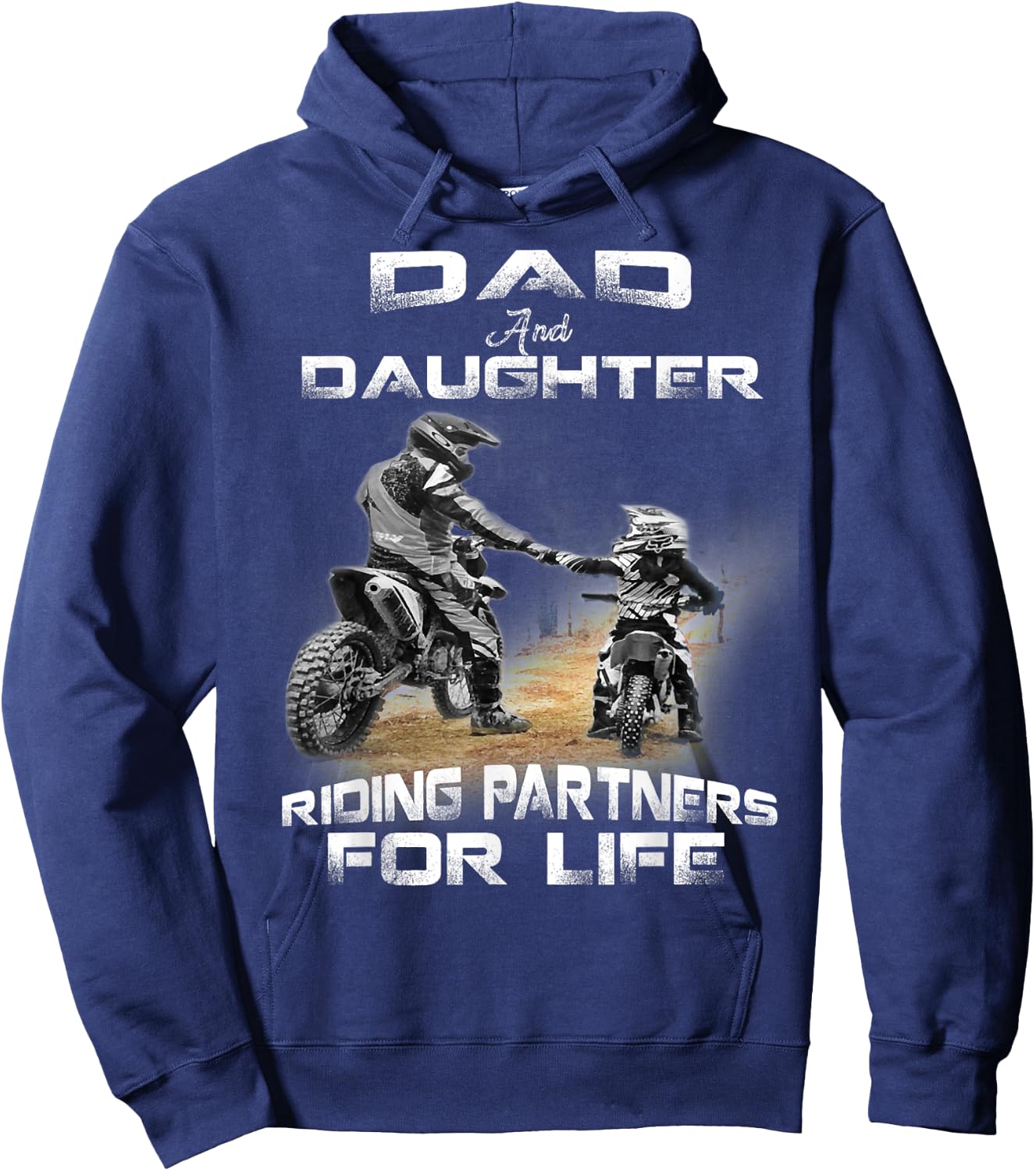 Dad And Daughter Riding Partner For Life Motocross Dirt Bike Hoodie - Hoodie | Navy