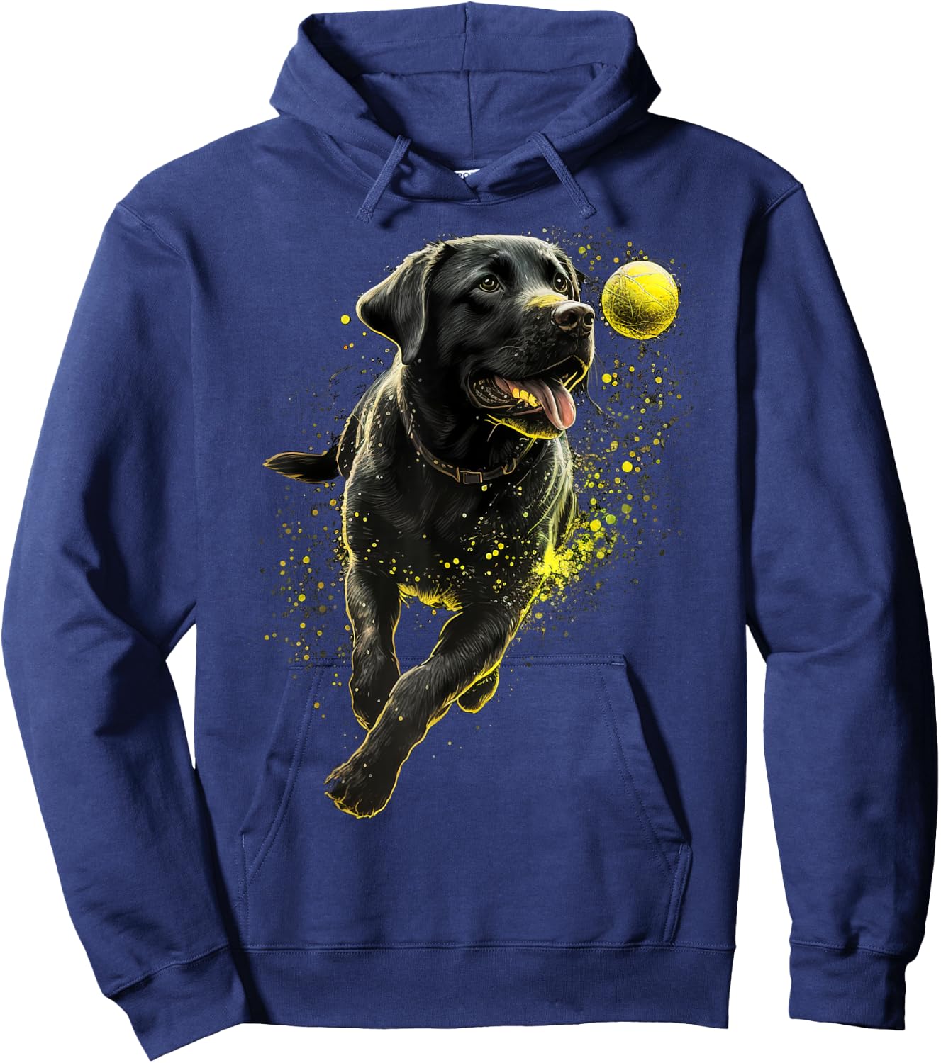 Black Labrador Retriever chasing a ball Labrador Retriever Hoodie - Hoodie | Navy
