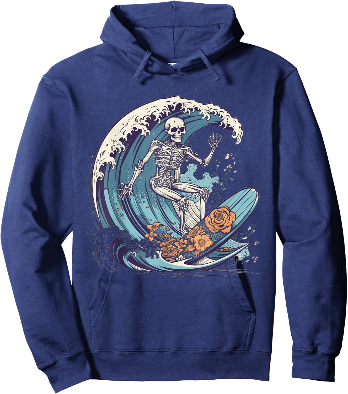 Skeleton Surfing Halloween Costume Surf Surfer Men Women Hoodie - Hoodie | Navy