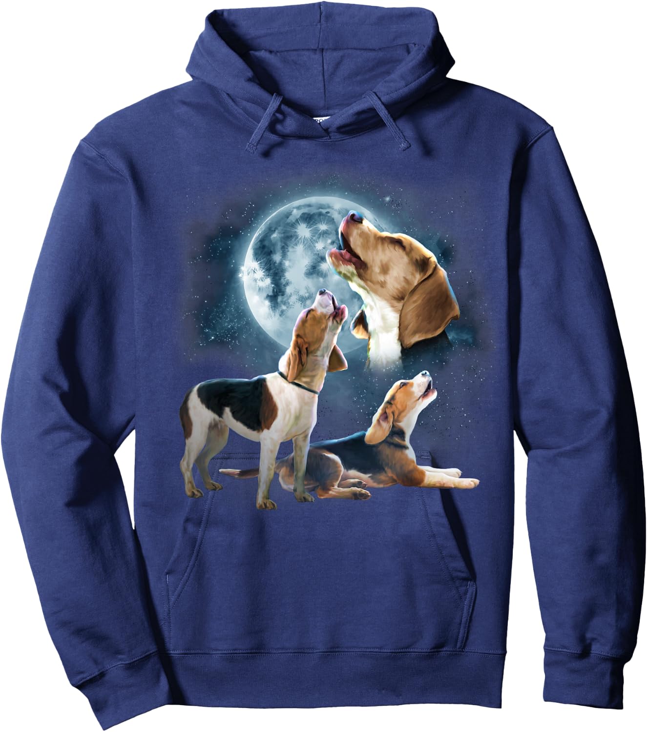 Howling at The Moon Shirt - Funny Beagle Shirt - Beagle Hoodie - Hoodie | Navy