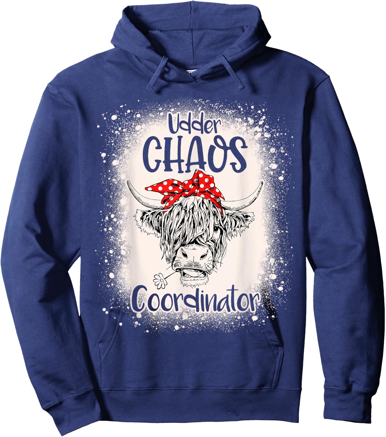 Funny Heifer Bleached Chaos Coordinator Teachers Boss Women Hoodie - Hoodie | Navy