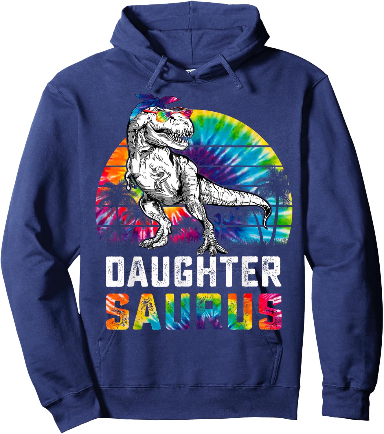 Daughtersaurus T Rex Dinosaur Daughter Saurus Family Hoodie - Hoodie | Navy