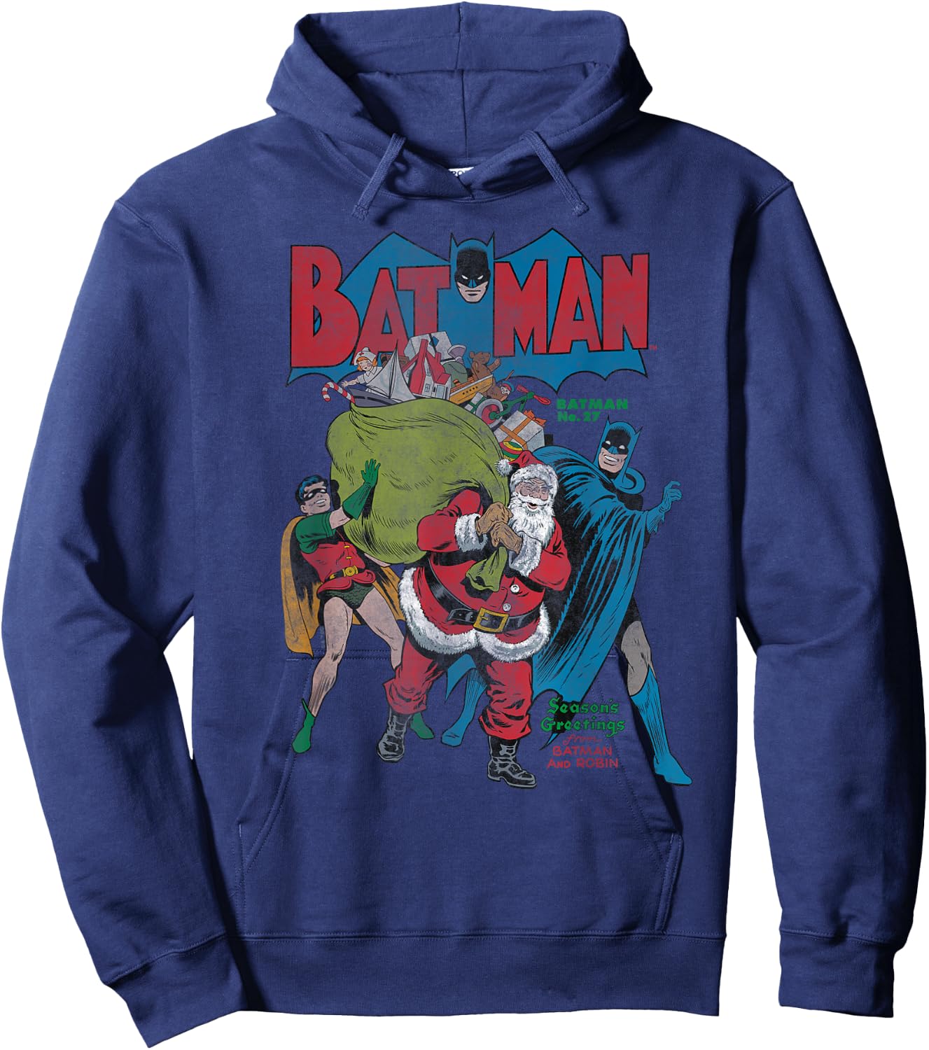 Batman Christmas Seasons Greetings Hoodie - Hoodie | Navy