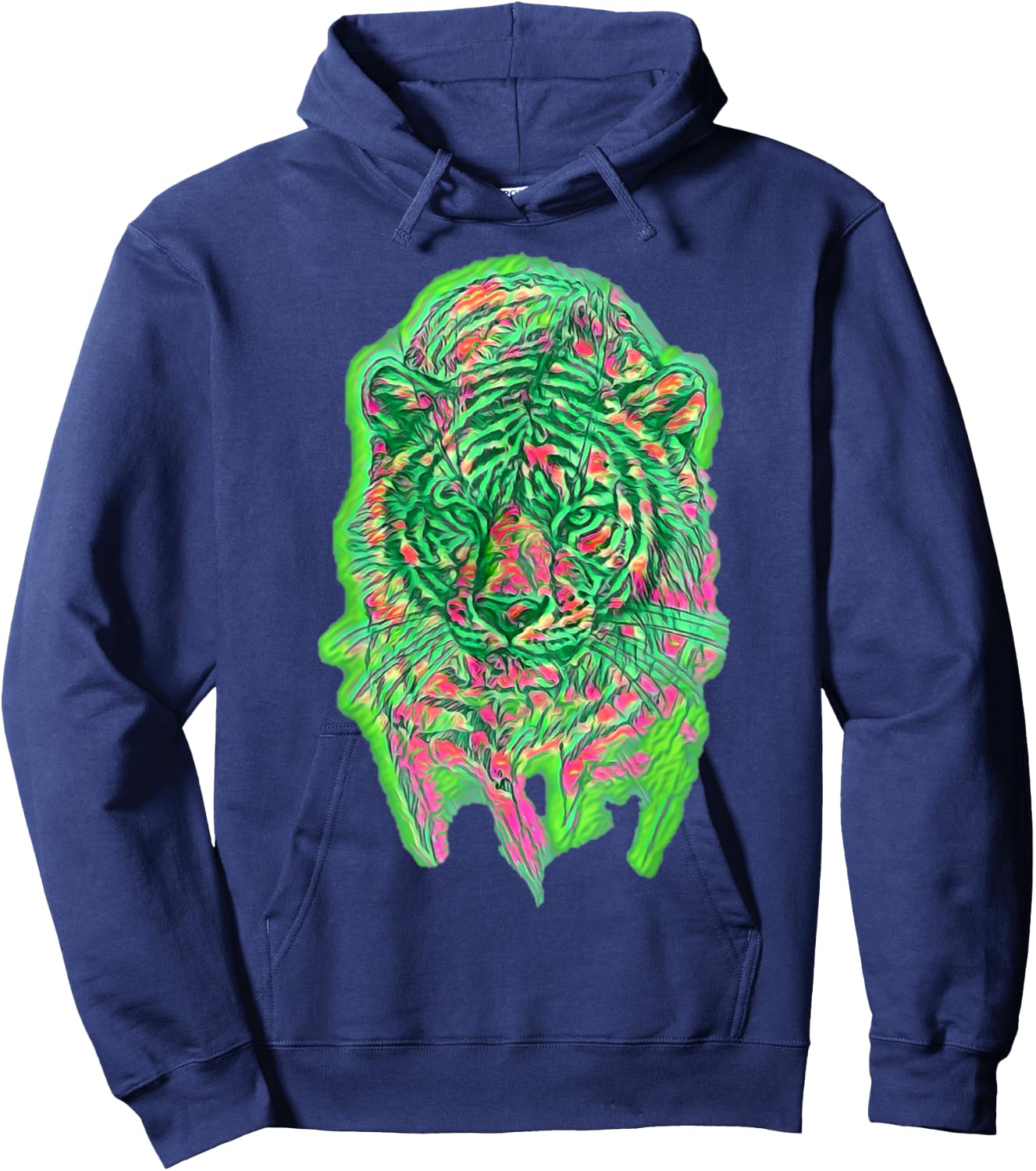 Tiger colorful trendy tattoo art pretty Men Women Kids Hoodie - Hoodie | Navy