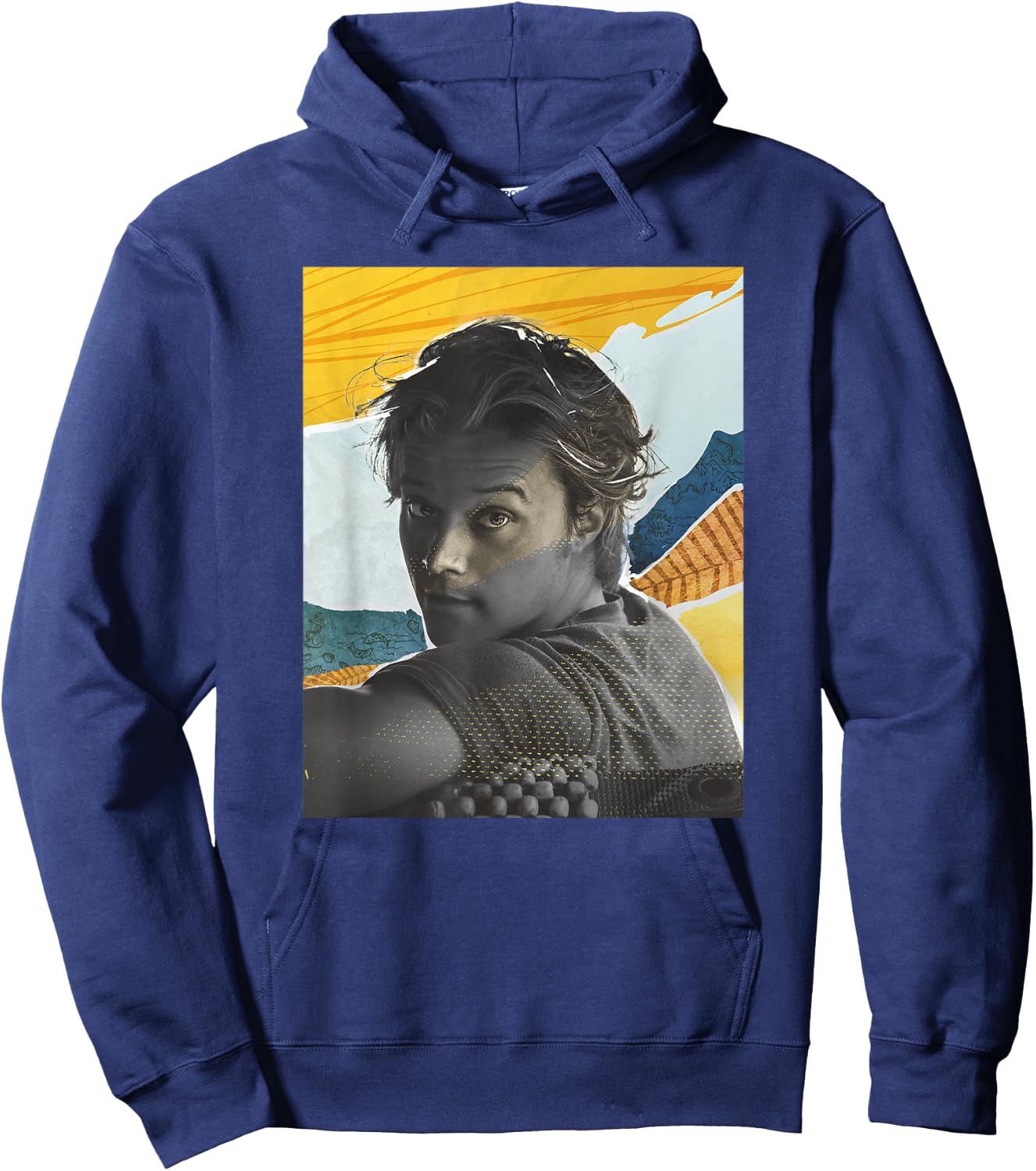 Outer Banks Season 3 JJ Maybank Mixed Media Collage Portrait Hoodie - Hoodie | Navy