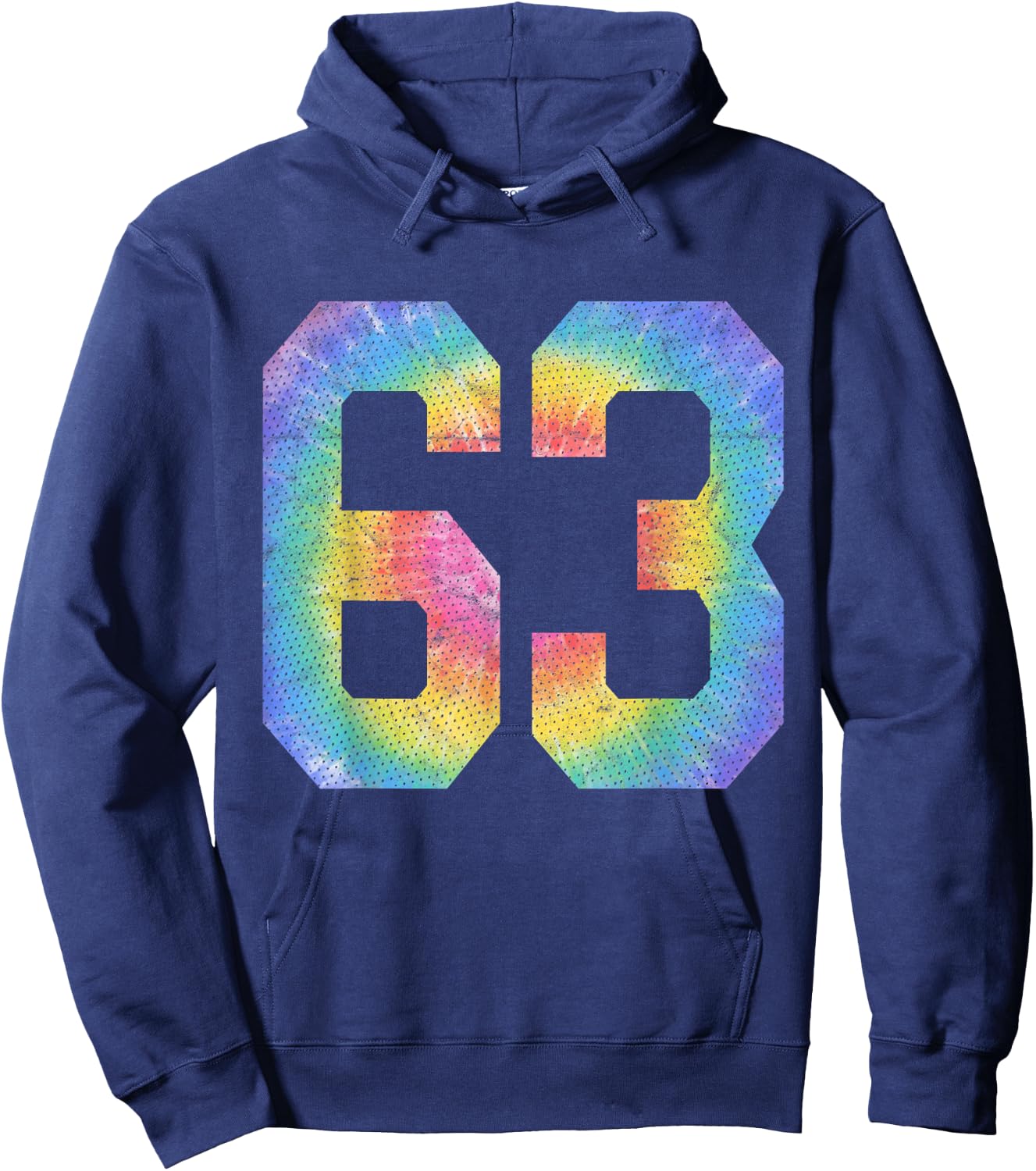 Number 63 Numbered Uniform Sports Team Jersey 63rd Birthday Hoodie - Hoodie | Navy