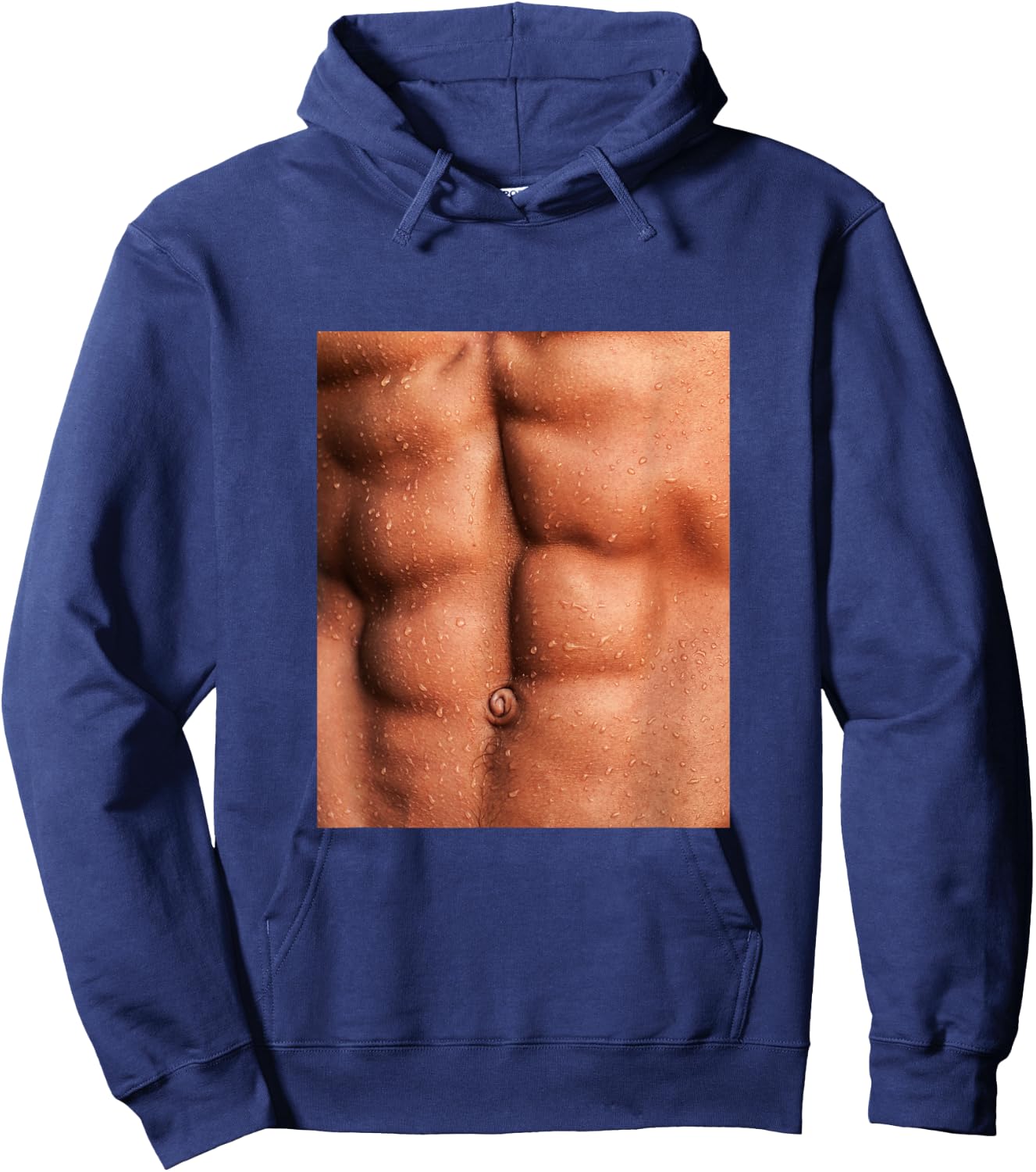 Show Off Your Fake Abs Muscular Novelty Funny Hoodie - Hoodie | Navy