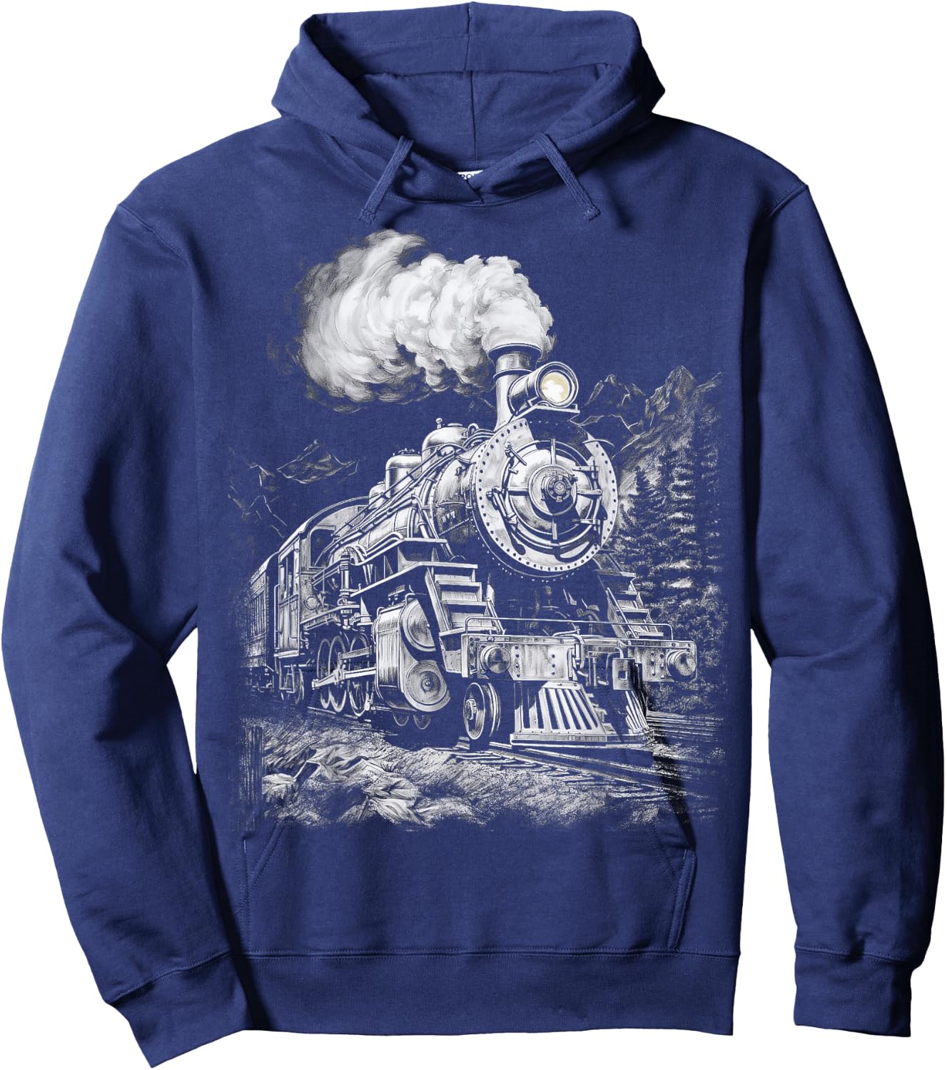 Steam Engine Train Steam Train Locomotive Vintage Train Hoodie - Hoodie | Navy
