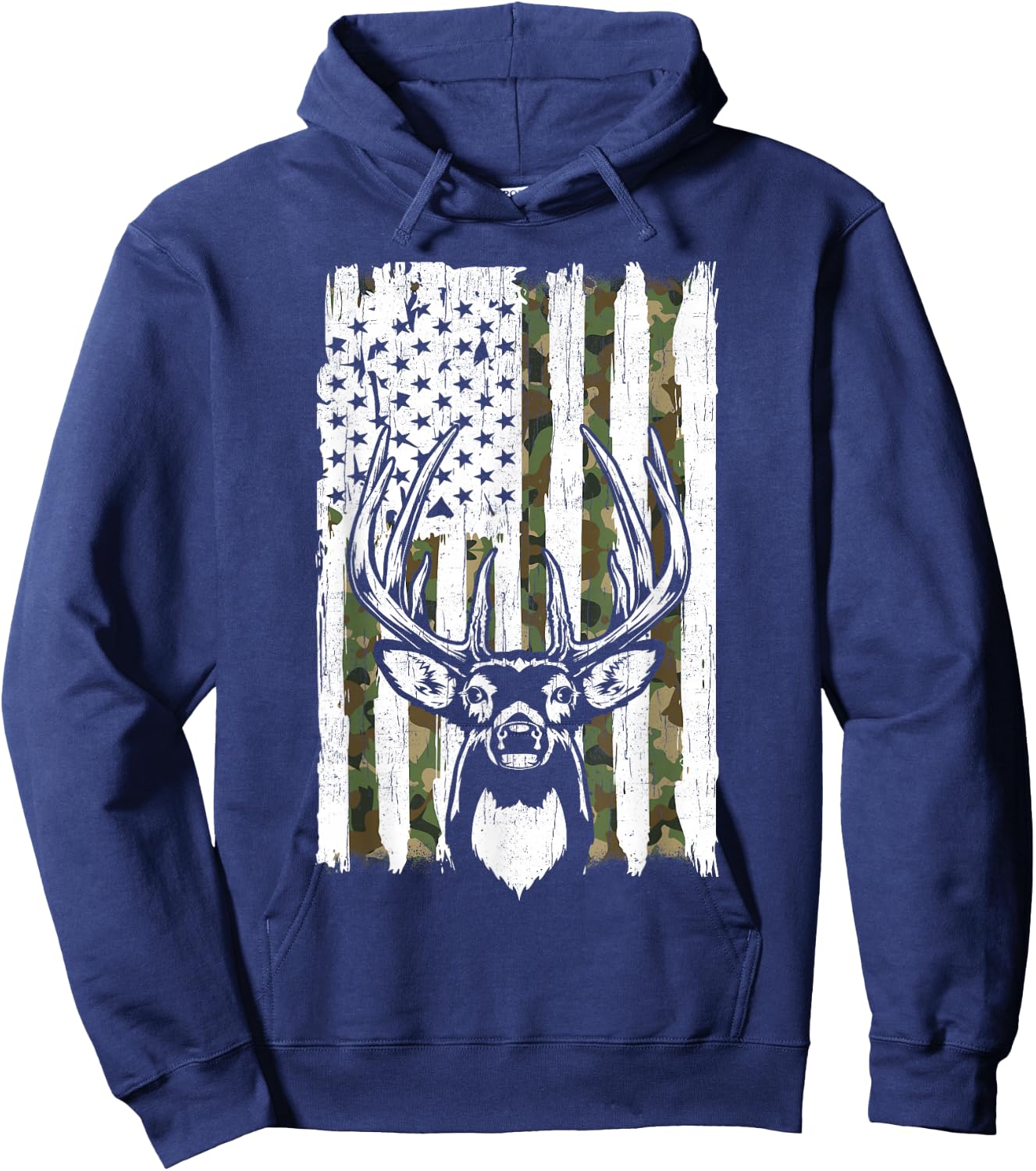 American Flag Deer Hunting Gift Dad Hunter from Son Daughter Hoodie - Hoodie | Navy