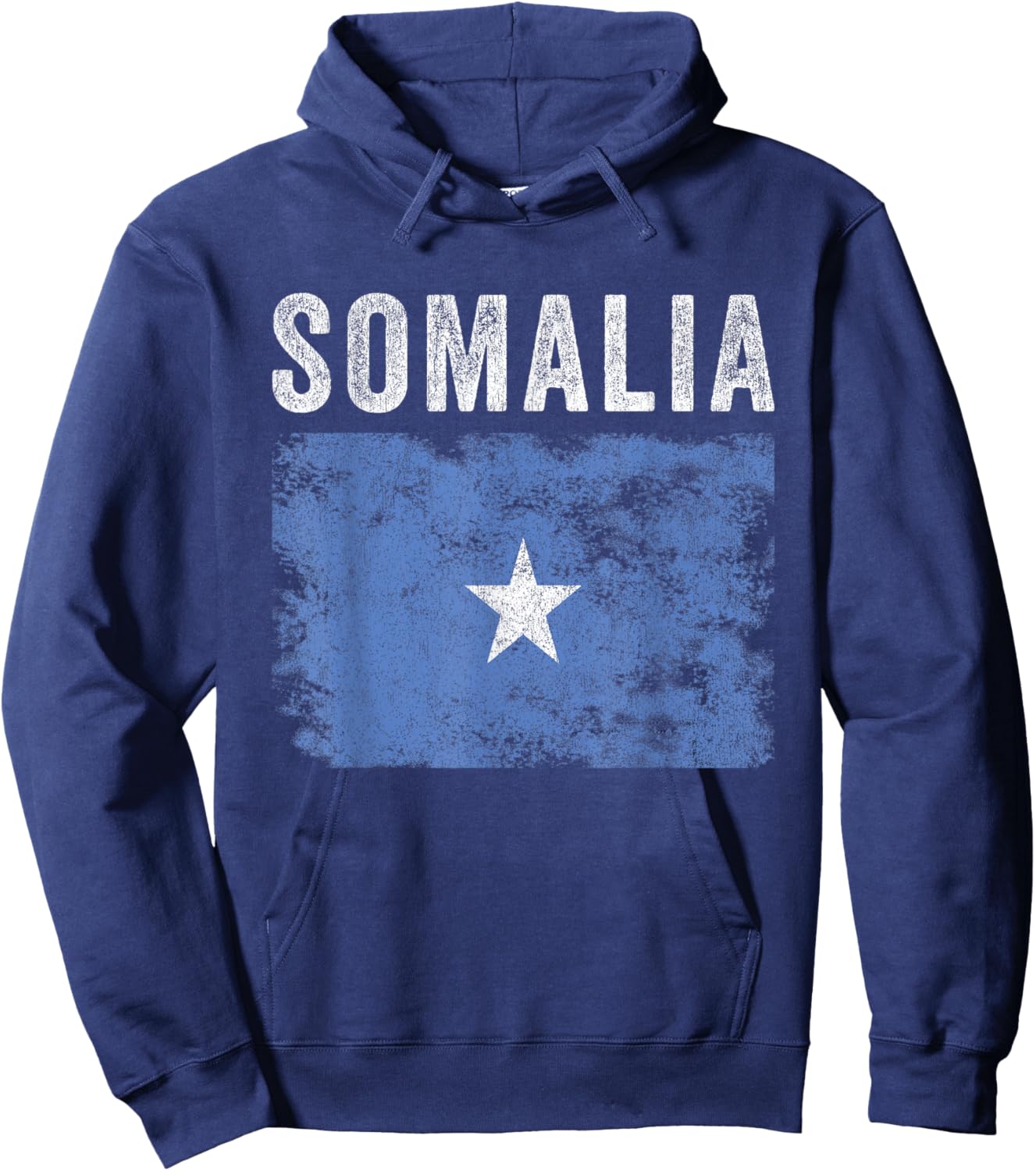 Somalia Flag Distressed - Men Women Kids - Somali Flag Hoodie - Hoodie | Navy