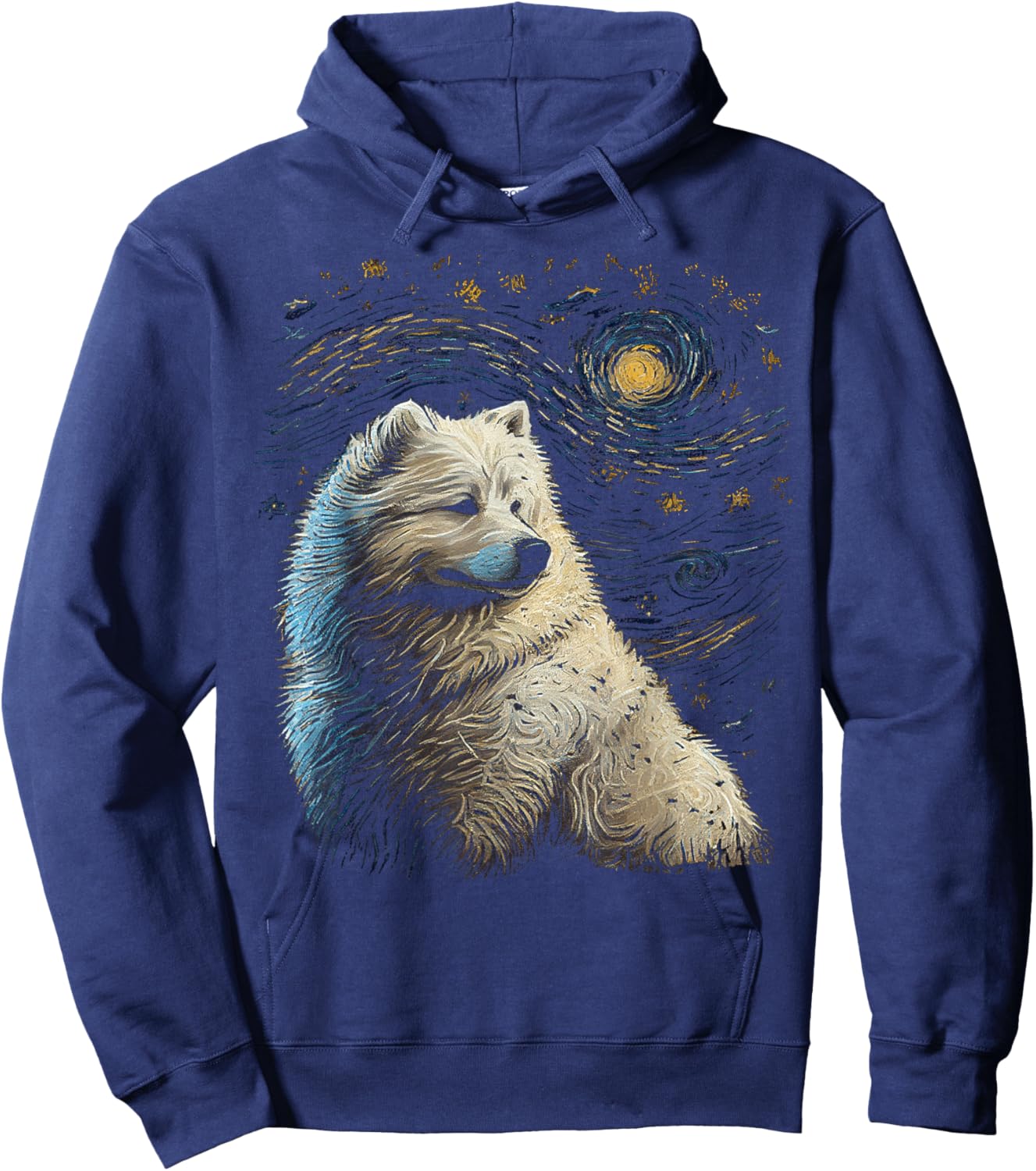 Samoyed Dog Starry Night Dogs Lover Gifts Graphic Hoodie - Hoodie | Navy