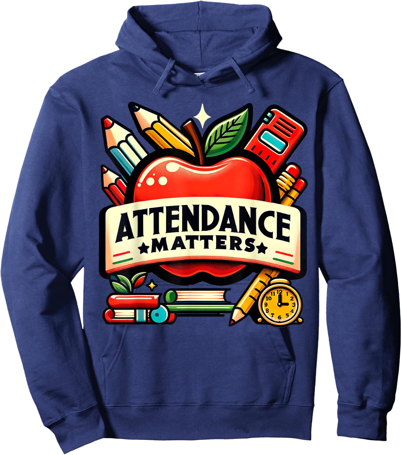 Attendance Matters Teacher Back to School Women Hoodie - Hoodie | Navy