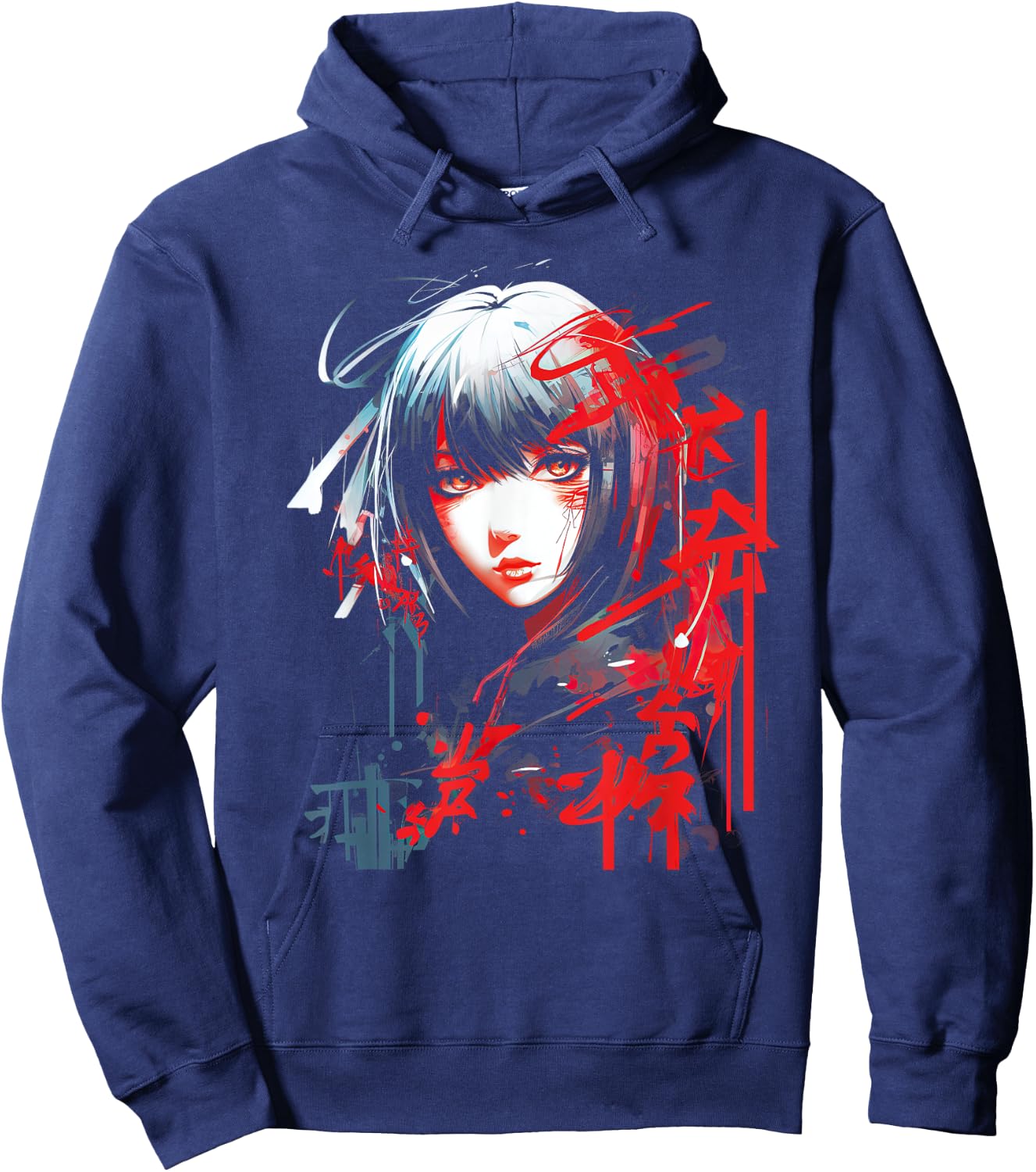 Anime Goth Girl Aesthetic Dark Pastel Edgy Manga Hoodie - Hoodie | Navy