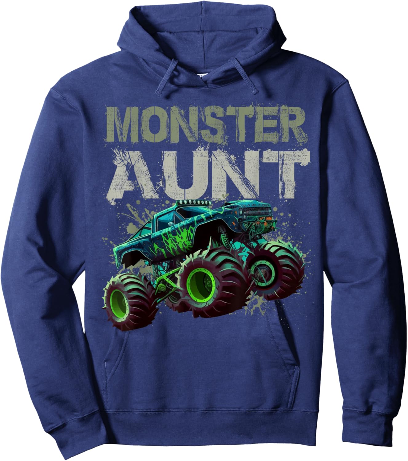 Monster Truck Aunt Family Matching Monster Truck Lovers Gift Hoodie - Hoodie | Navy