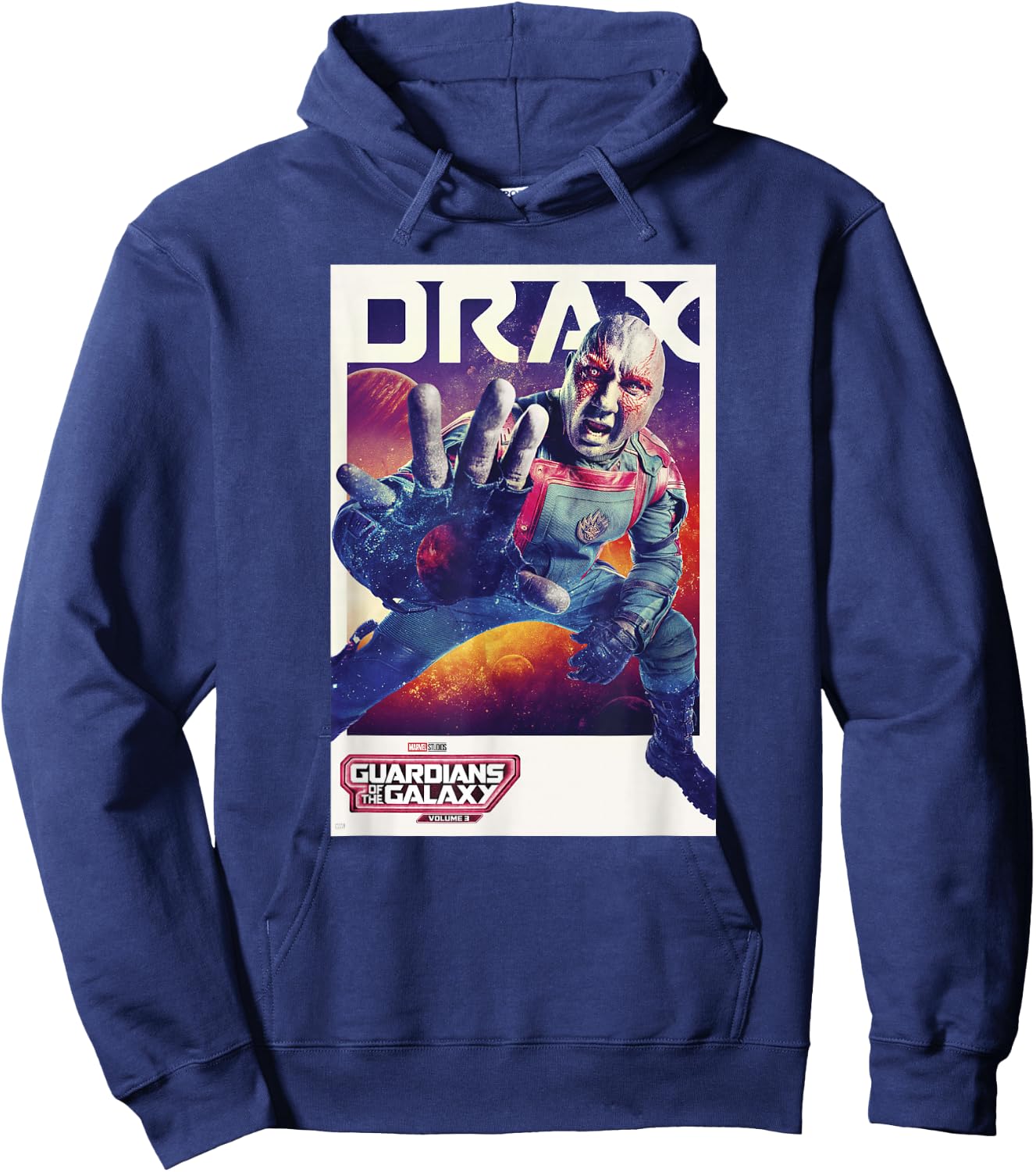 Marvel Guardians of the Galaxy Vol. 3 Drax Solo Poster Hoodie - Hoodie | Navy
