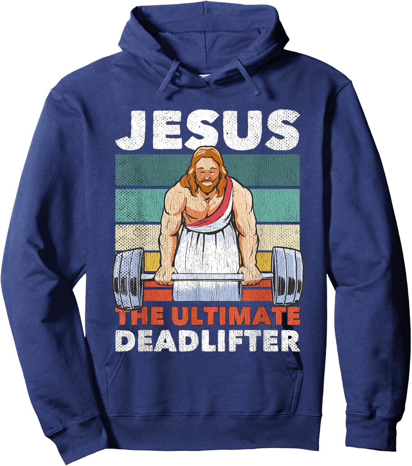 Jesus The Ultimate Deadlifter Gymbro Fitness Workout Hoodie - Hoodie | Navy