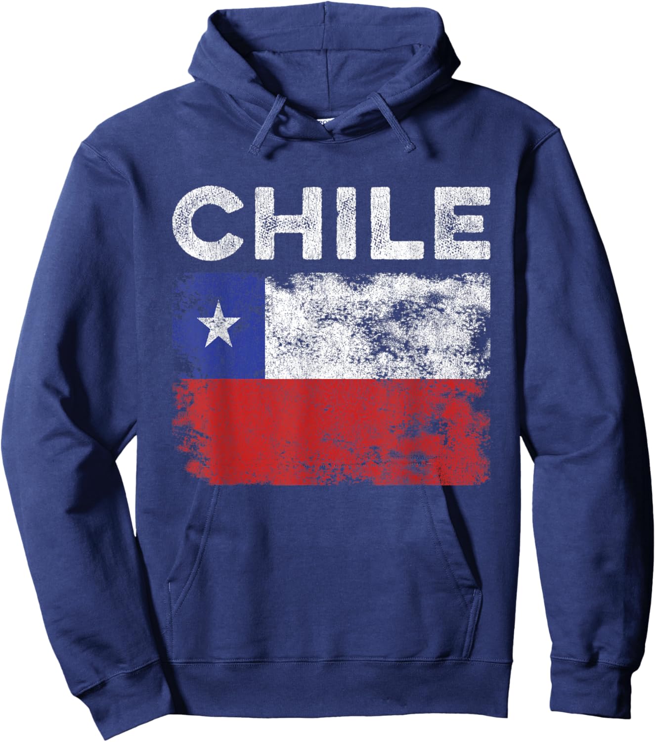 Chile Flag Distressed - Men Women Kids - Chilean Flag Hoodie - Hoodie | Navy